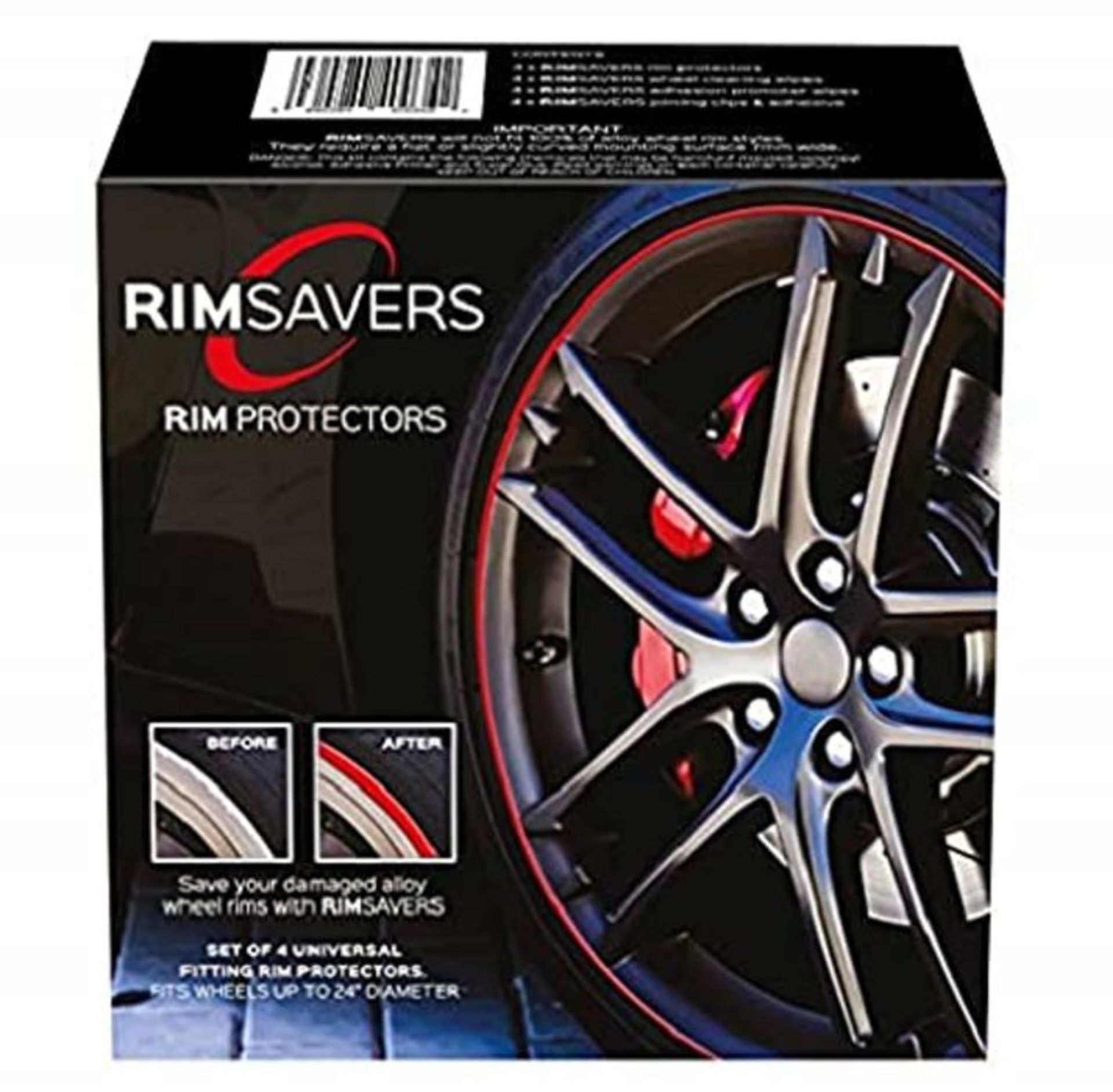 RimSavers RS-1 Alloy Wheel Rim Protector, Black, Universal fit - up to 22" diameter