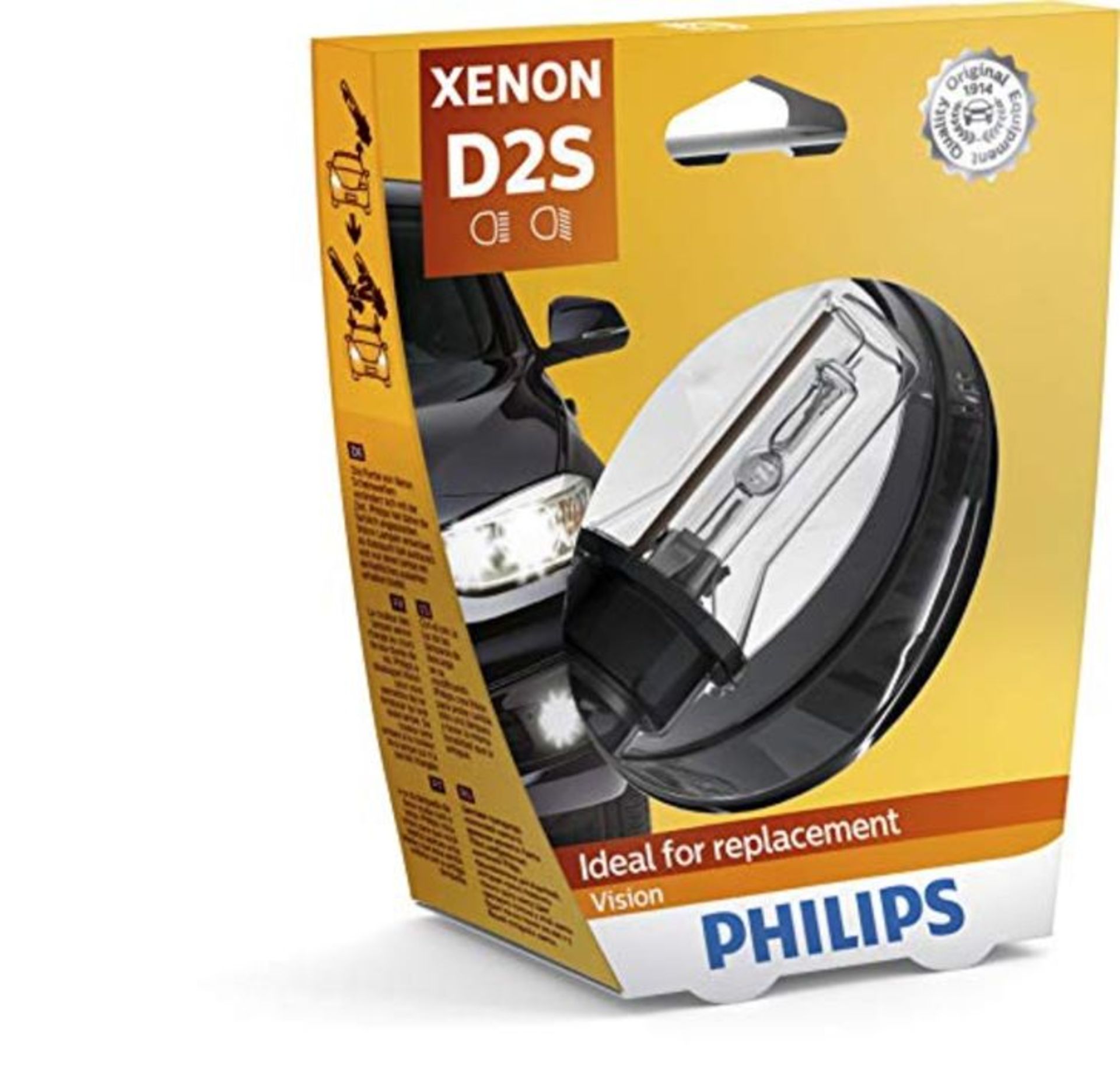 Philips Xenon lamp Vision D2S 85122VIS1 Light Bulb Blister Pack (one piece) - Black/cl