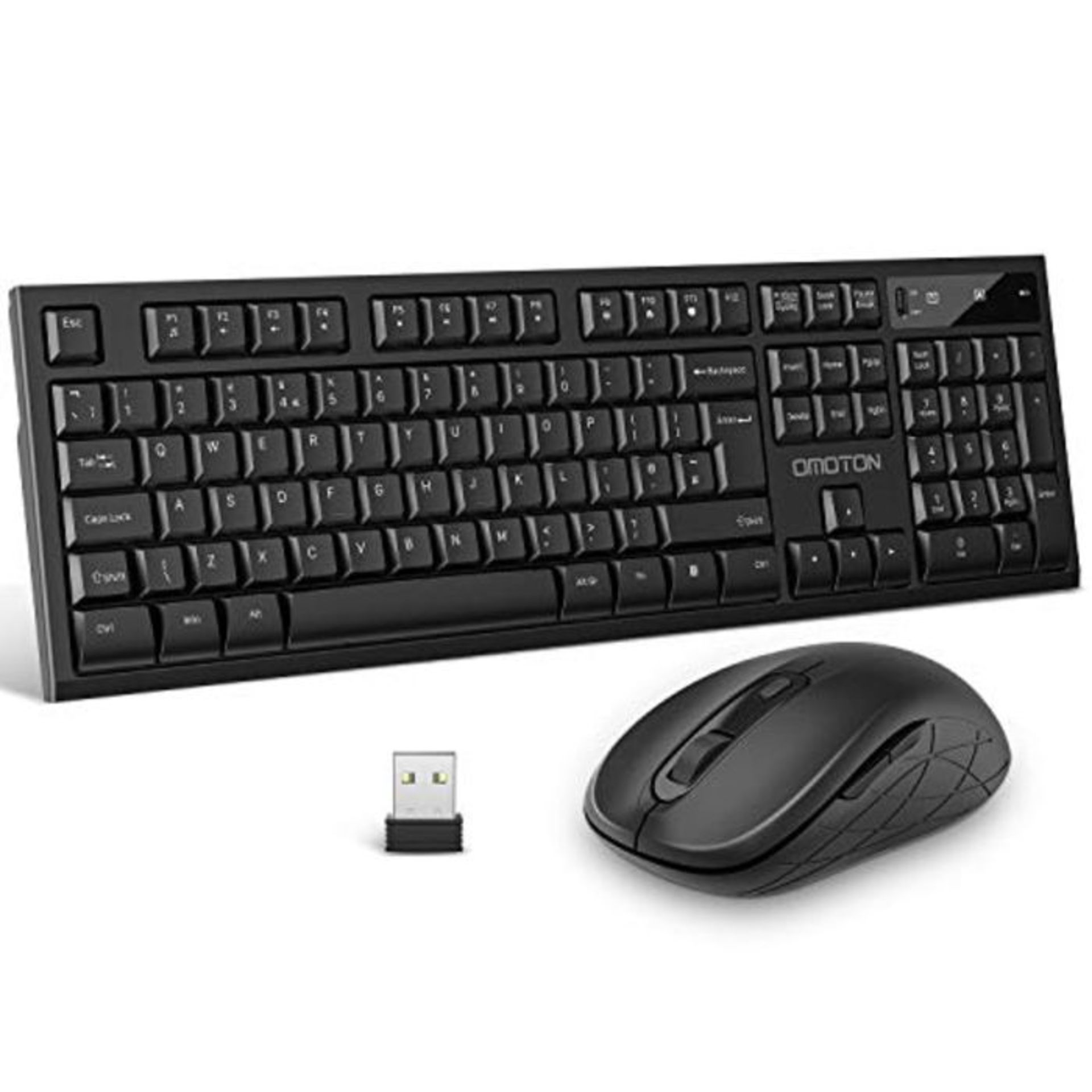 [CRACKED] Wireless Keyboard and Mouse Set, OMOTON 2.4GHz Full-Sized Wireless Keyboard