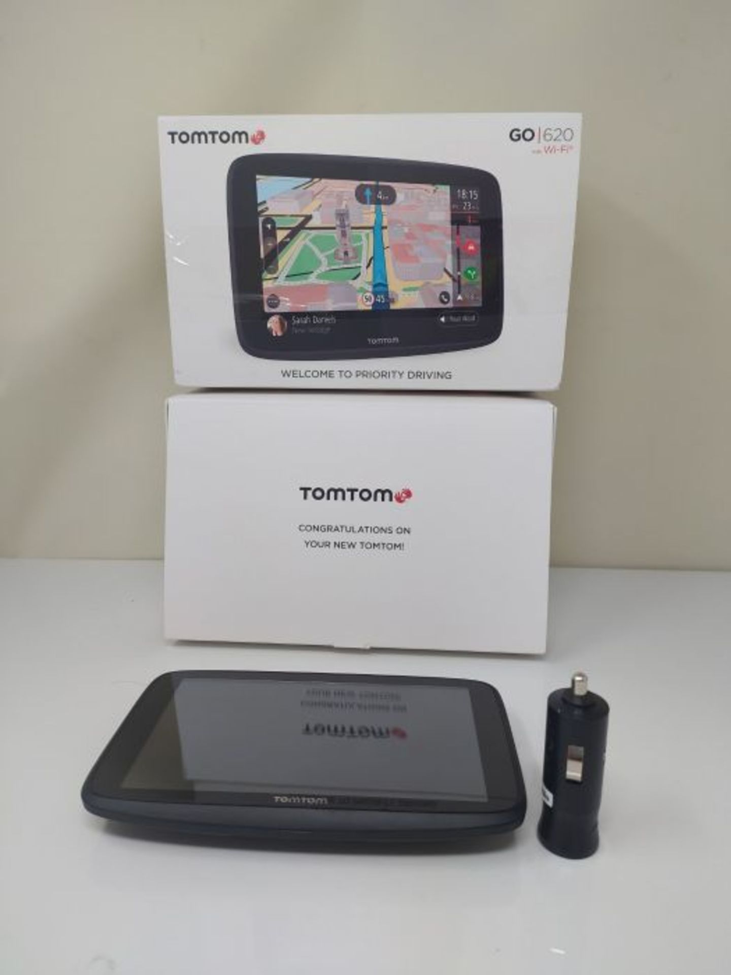 RRP £129.00 TomTom Car Sat Nav GO 620, 6 Inch with Handsfree Calling, Siri, Google Now, Updates vi - Image 2 of 2