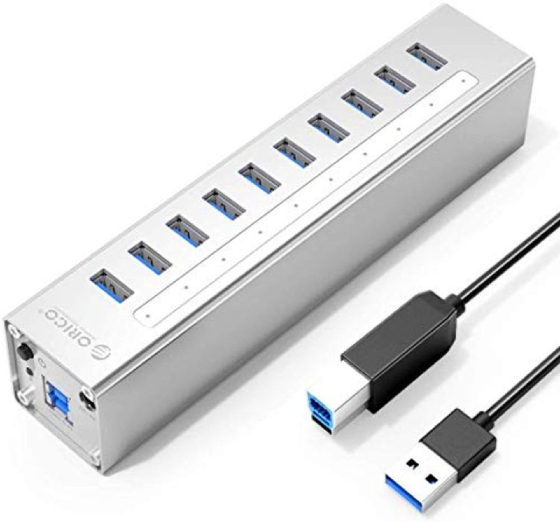 ORICO Aluminium 10 Ports USB 3.0 Hub with 36W Power Adapter and 1M Data Cable for Mac