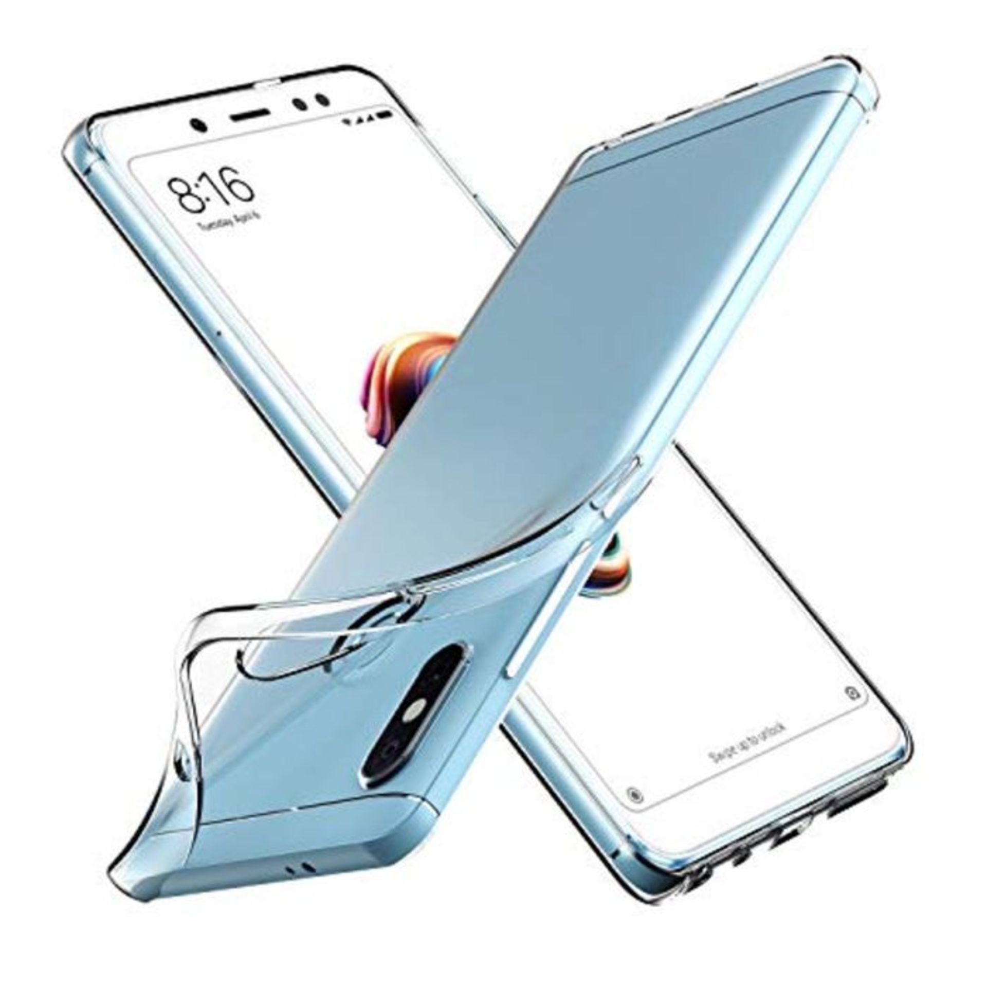 ivoler Cover Case for Xiaomi Redmi Note 5 / Xiaomi Redmi Note 5 Pro, Transparent Flexi