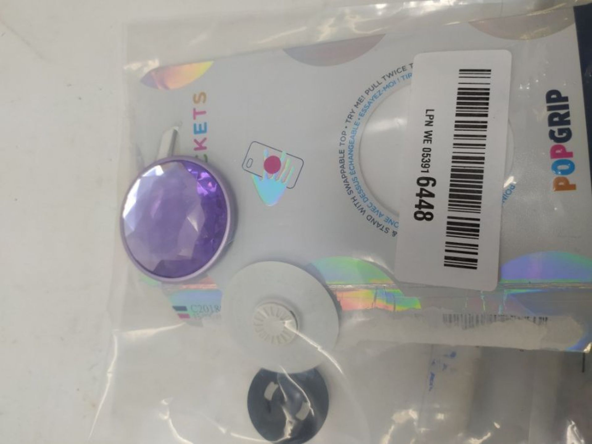 PopSockets PopGrip - Expanding Stand and Grip with Swappable Top - Disco Crystal Orchi - Image 2 of 2