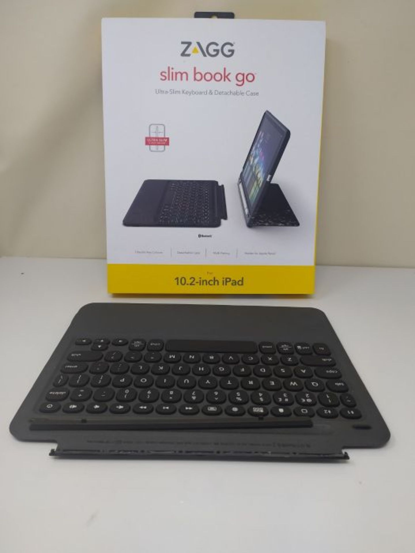 RRP £67.00 ZAGG Slim Book Go - Bluetooth Keyboard and Case - Made for Apple iPad 10.2" - Black (U - Image 2 of 2