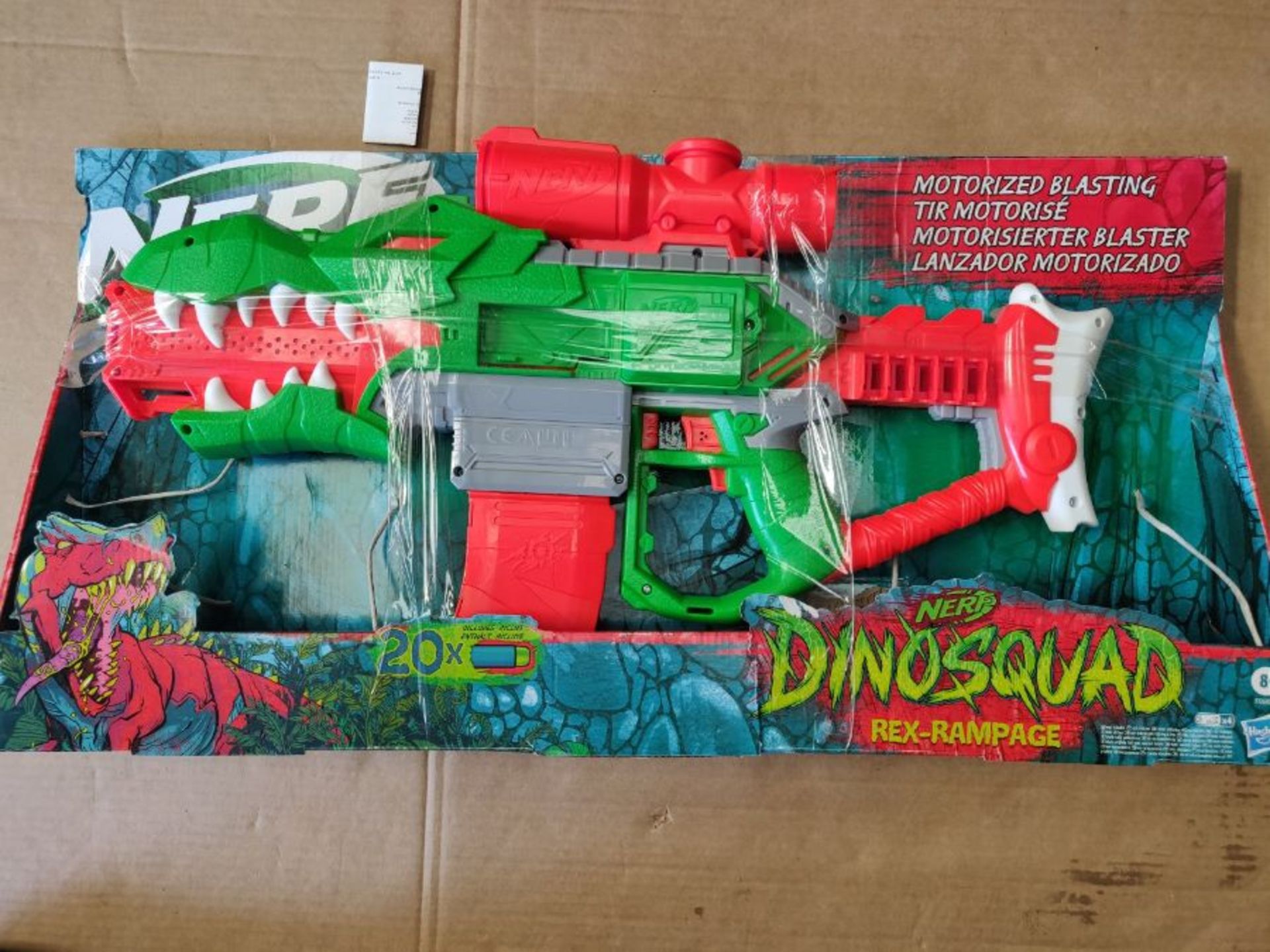 Nerf DinoSquad Rex-Rampage Motorised Dart Blaster, 10-Dart Clip, 20 Nerf Darts, 10-Dar - Bild 2 aus 3