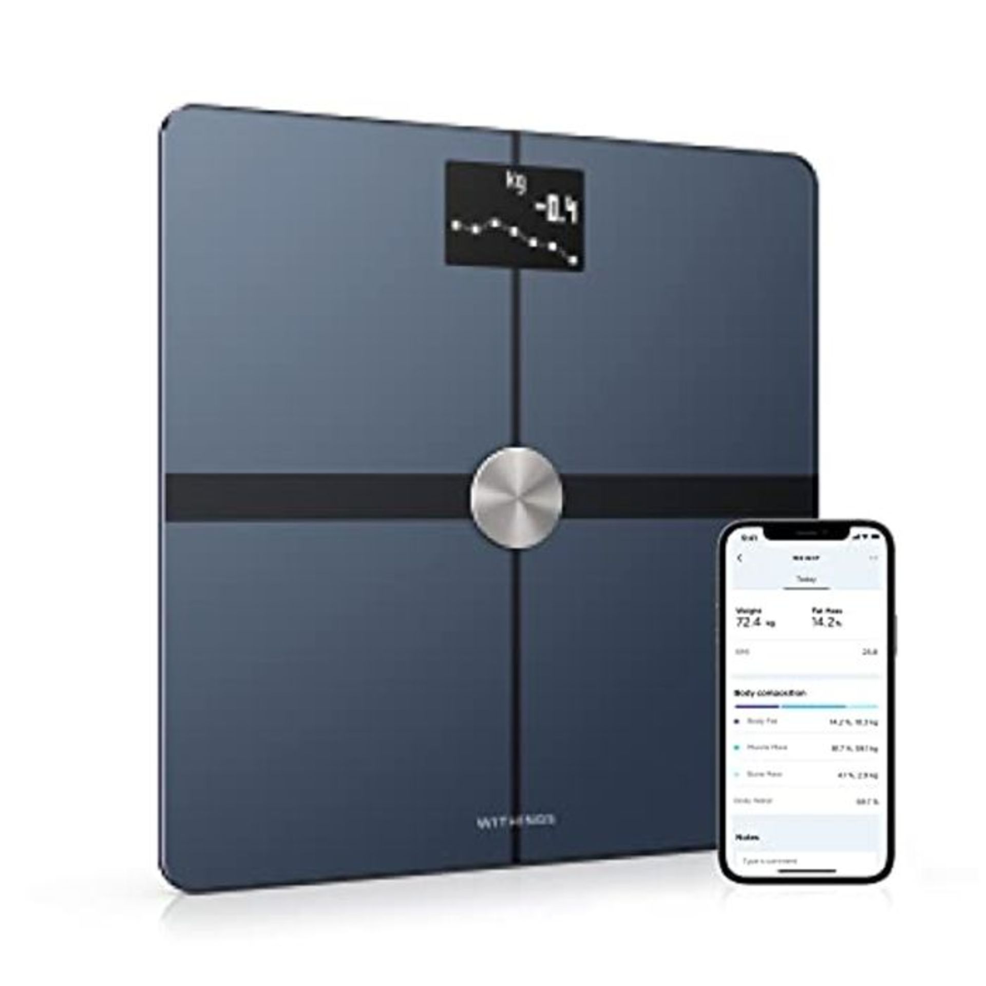 RRP £89.00 Withings Body+ - Wi-Fi Body Composition Smart Scale, Body Fat Monitor, BMI, Muscle Mas