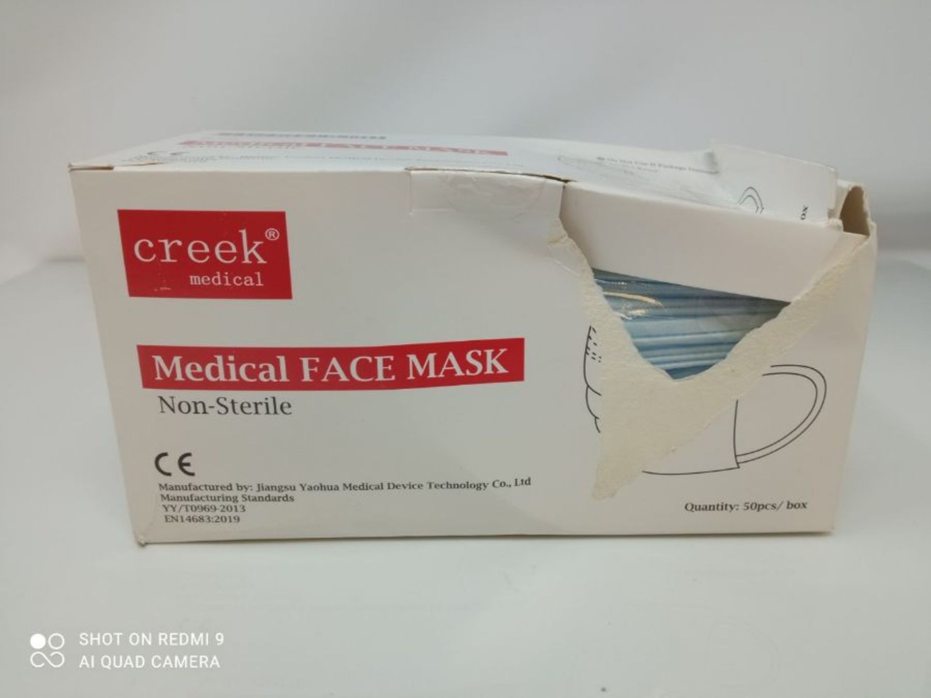 creek medical CE Approved and Tested 3-Layer Medical Surgical Mask Type I, Non-Sterile - Image 2 of 3