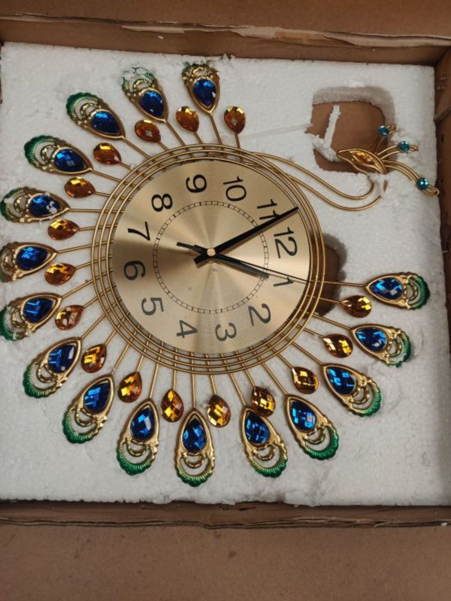 SANON Crystal Diamond Wall Clock, Modern Art Dial 3D Crystal Mute Wall Clock Metal Nee - Image 2 of 2