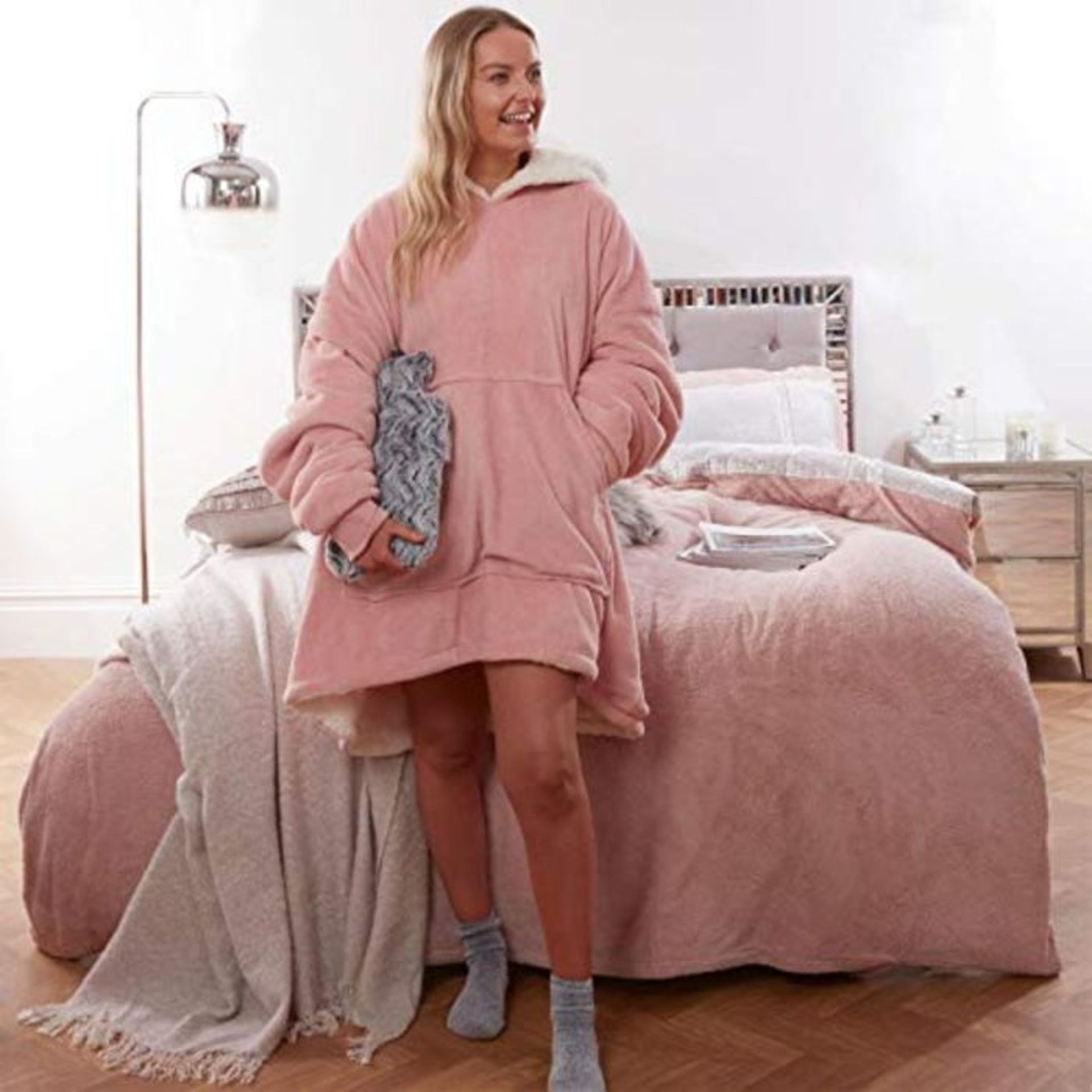 Sienna Hoodie Blanket Ultra Soft Sherpa Fleece Warm Cosy Comfy Oversized Wearable Gian
