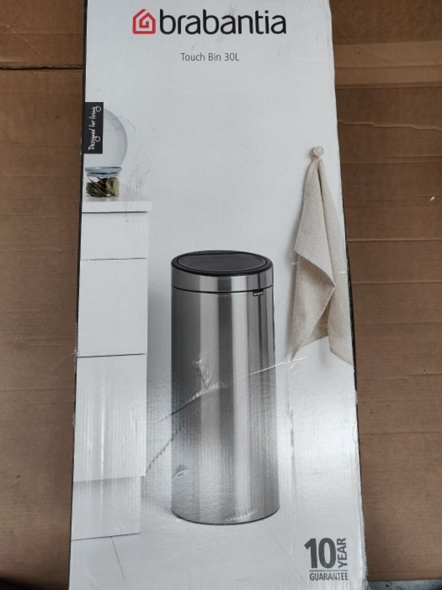 RRP £75.00 Brabantia 30 L Kitchen Touch Bin New (Matt Steel) Removable Lid, Soft-Touch Open, Easy - Image 2 of 3