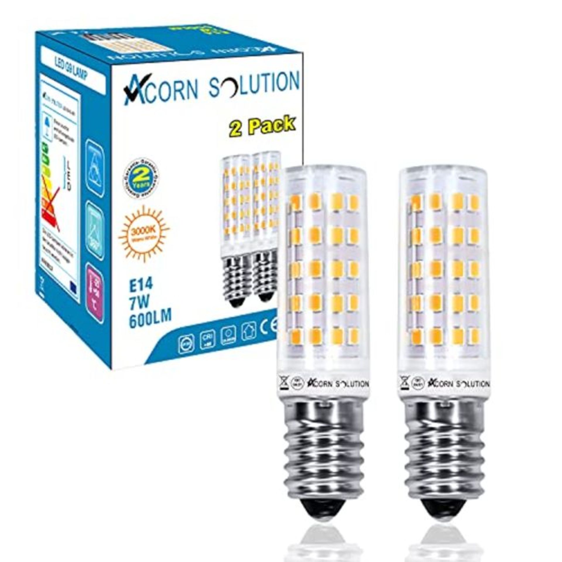 2X 7W E14 LED Light Bulbs,SES Warm White Bulb,60W Halogen Equivalent,Energy Saving Lam