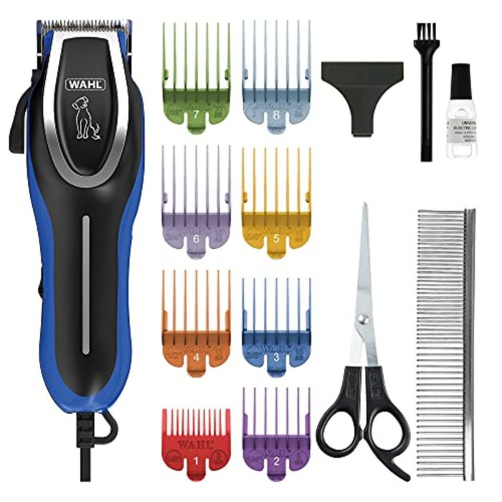 Wahl Dog Clippers, U-Clip Dog Grooming Kit with Colour Coded Combs, Full Coat Dog Groo