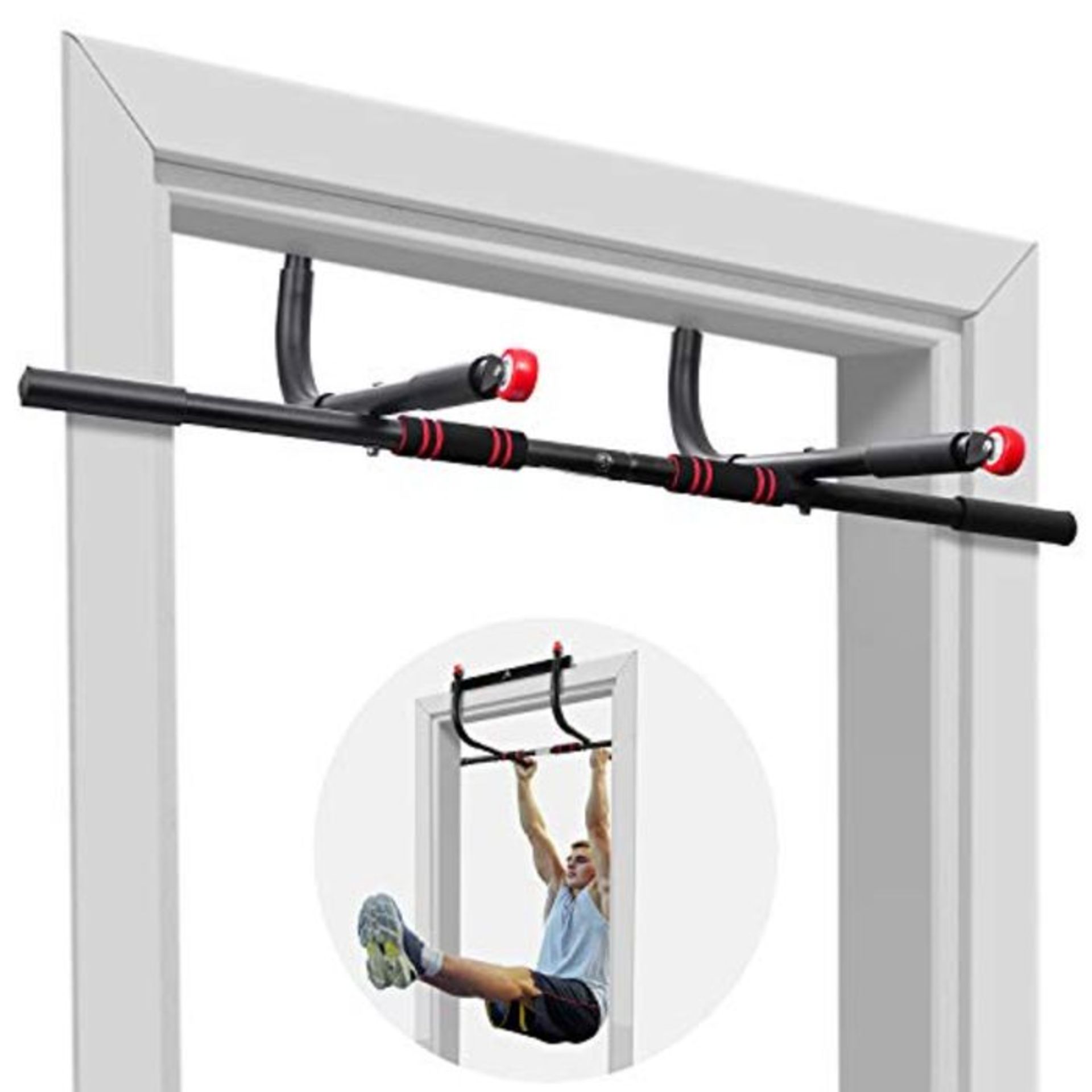 AhfuLife Door Pull Up Bar, 5 in 1 No Screws Chin Up Bar for Doorway, Wall Mounted Uppe