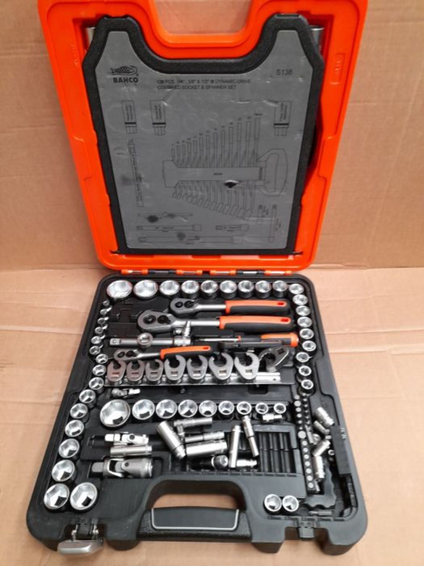 RRP £133.00 Bahco S138 Socket & Mechanical Set, Metric/AF 1/4", 3/8", 1/2" Drive, 138 Pieces - Image 2 of 2