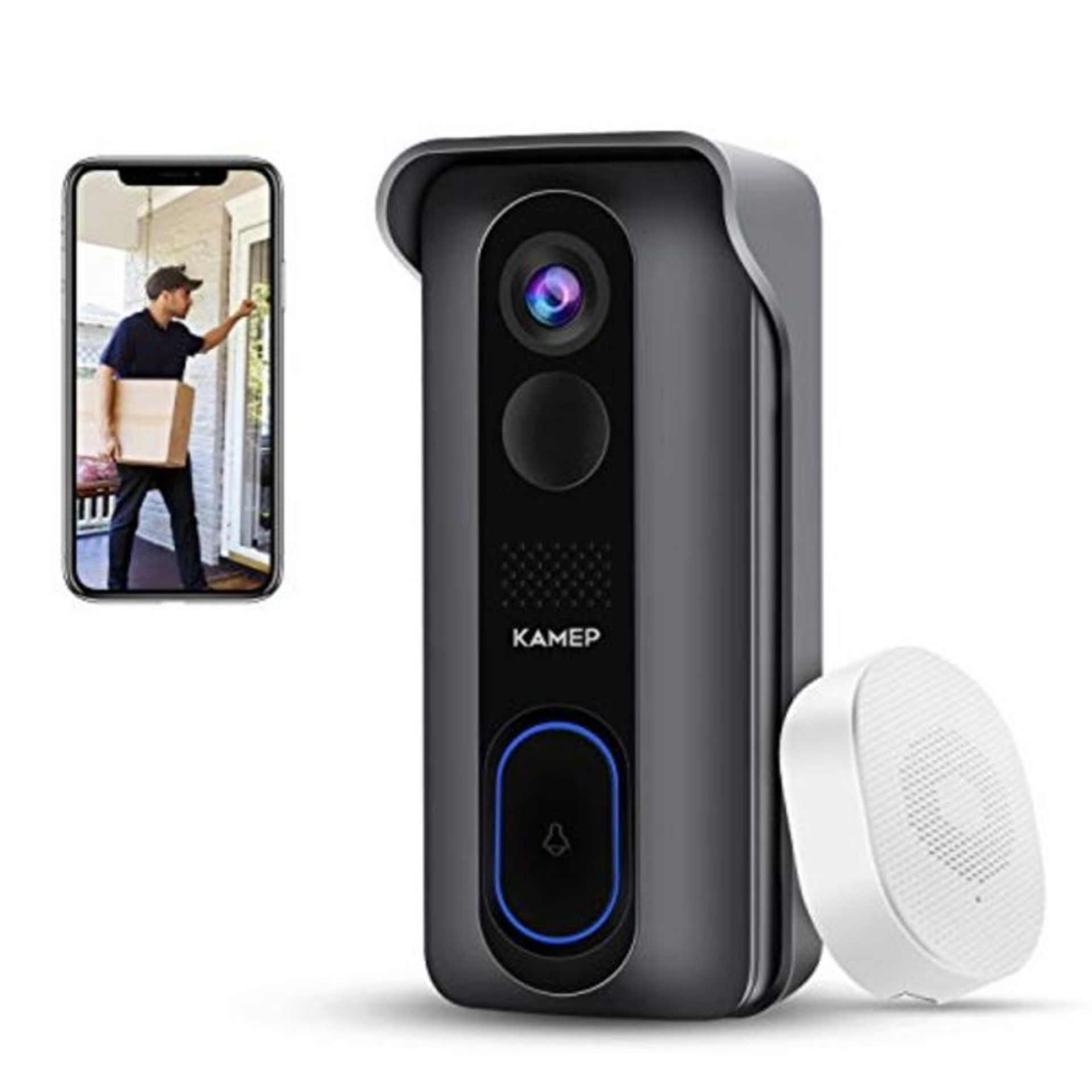 RRP £59.00 Video Doorbell Camera KAMEP WiFi Smart Doorbell Wireless 1080P Door Bell Camera Doorbe