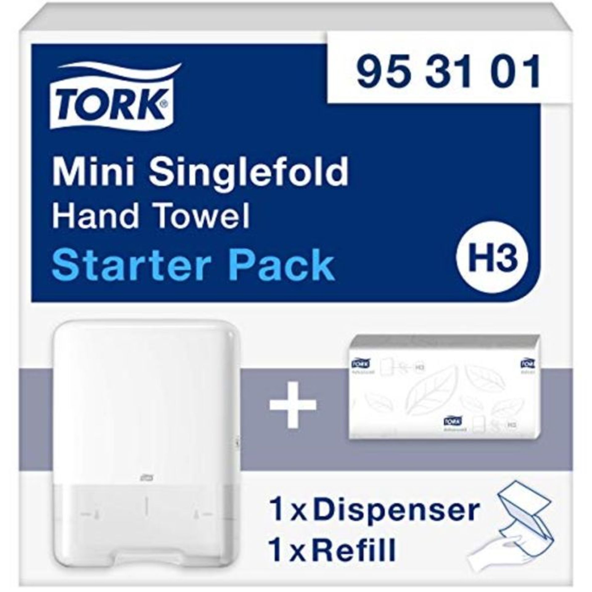 Tork Mini Singlefold Hand Towel Starter Pack 95310, Image Design - H3 Singlefold/C-fol