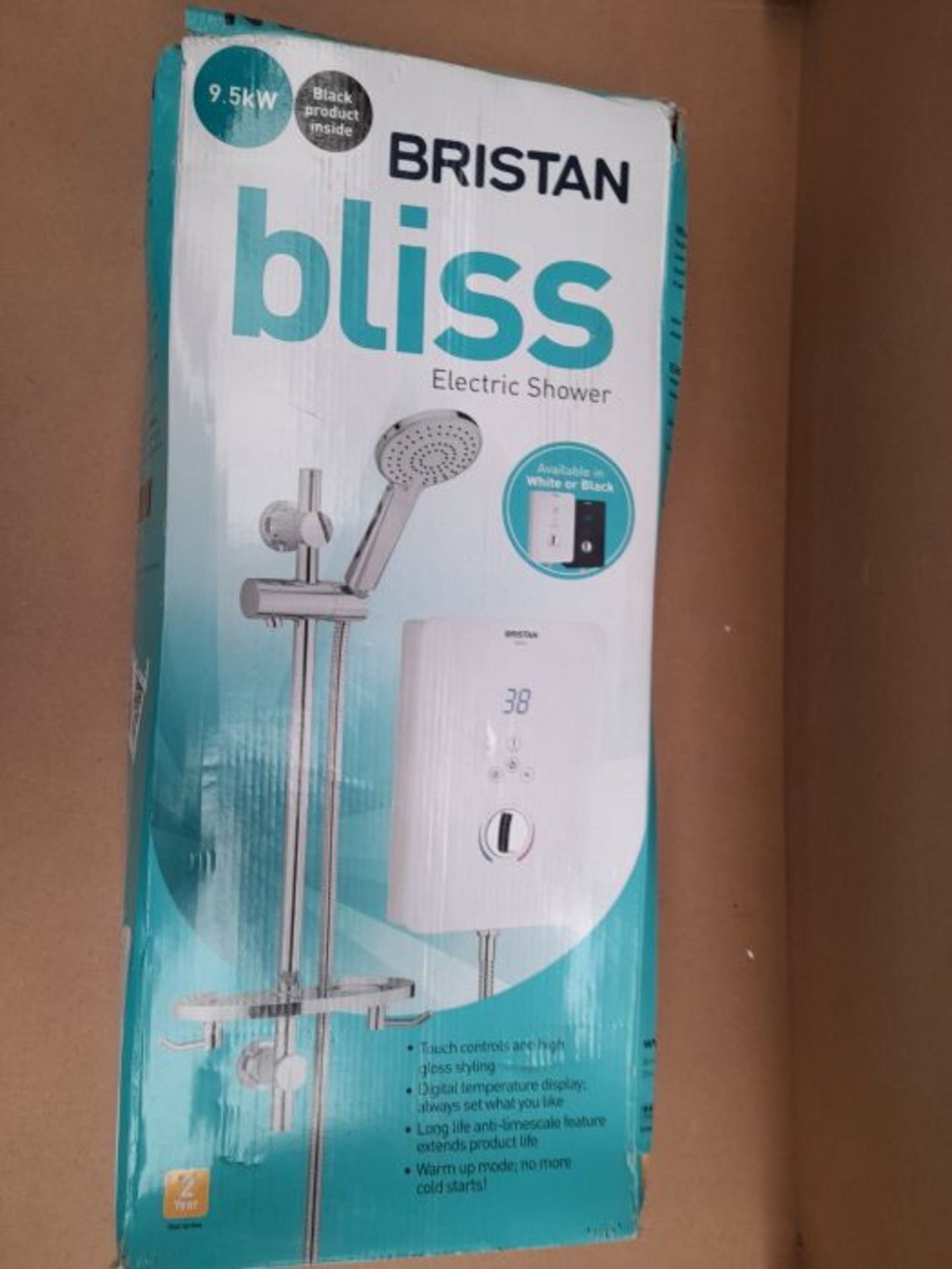 RRP £144.00 Bristan BL395 B 9.5 kW Bliss 3 Electric Shower - Black/chrome - Image 2 of 3