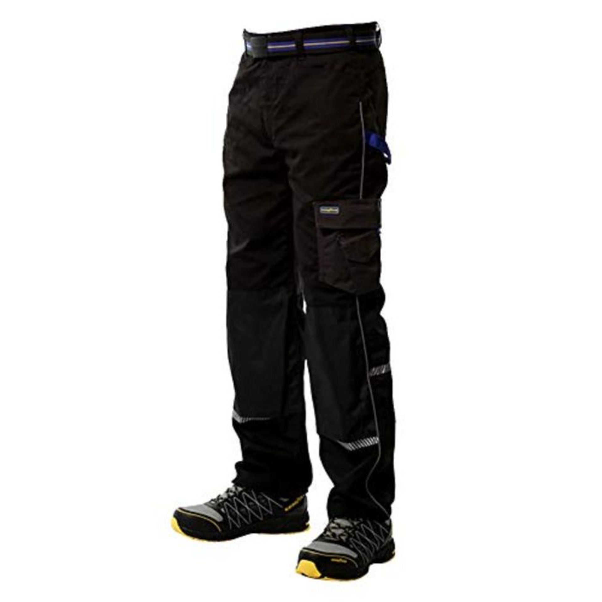 Goodyear Workwear Mens Reflective Detail Knee Pad Multi Tool Pocket Cargo Work Trouser