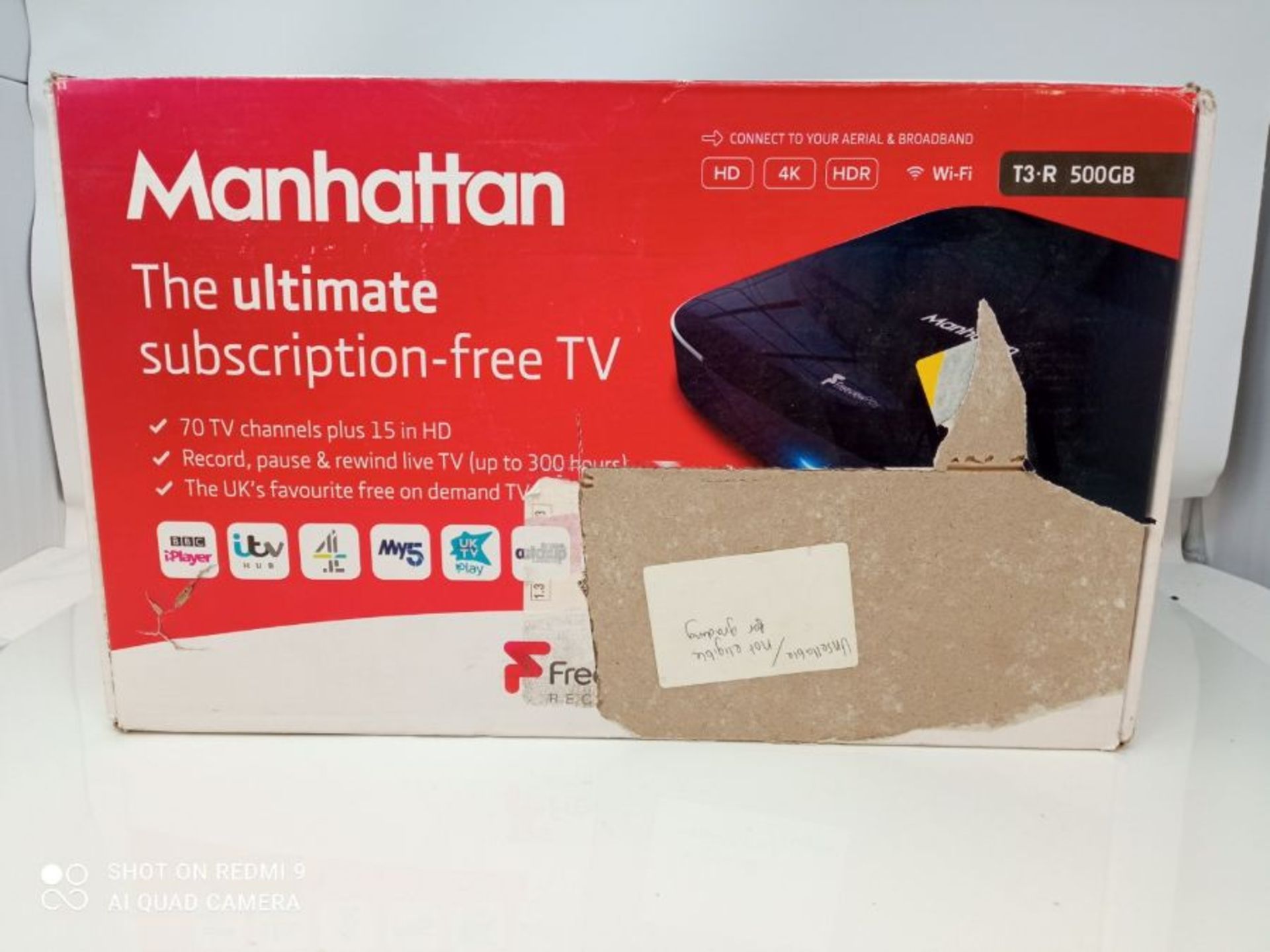 RRP £165.00 Manhattan T3-R Freeview Play 4K Smart Recorder 500GB - Image 3 of 3