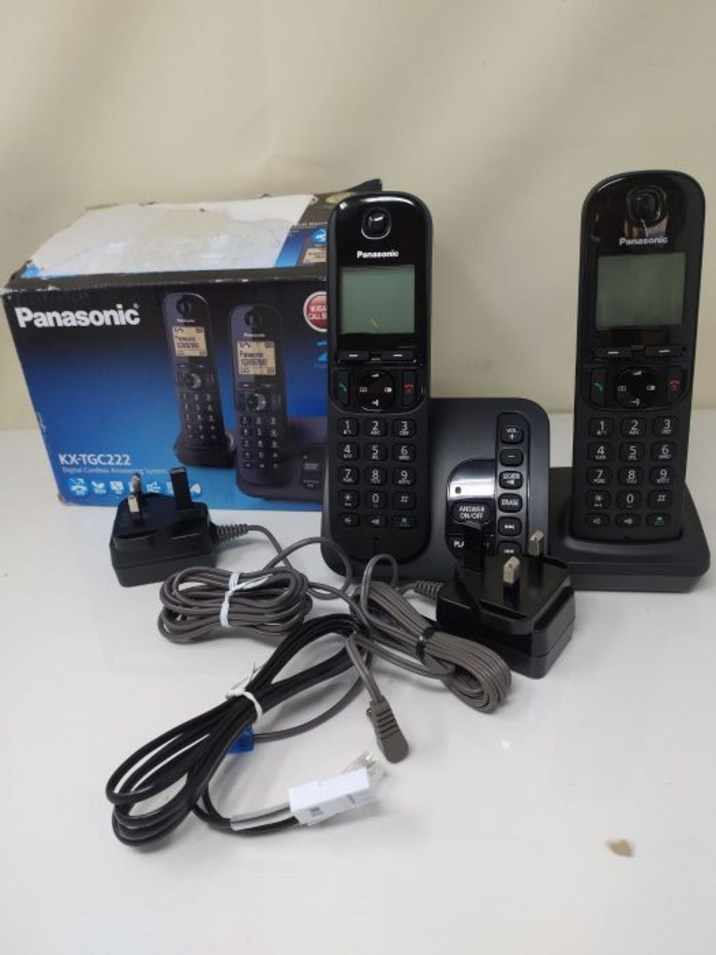 Panasonic KX-TGC222EB DECT Cordless Phone with Answering Machine, 1.6 inch Easy-to-Rea - Image 2 of 2