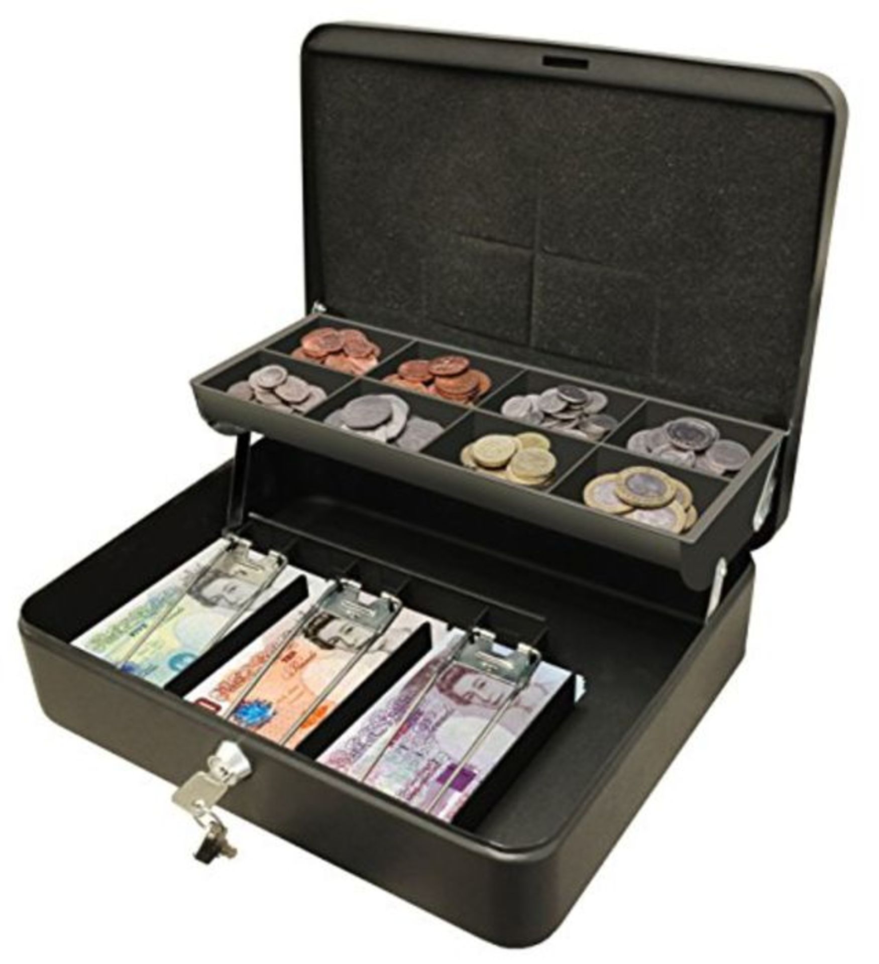 Cathedral Products CBDLBK 12-Inch The Ultimate Cash Box Secure Lock with Coin Tray For
