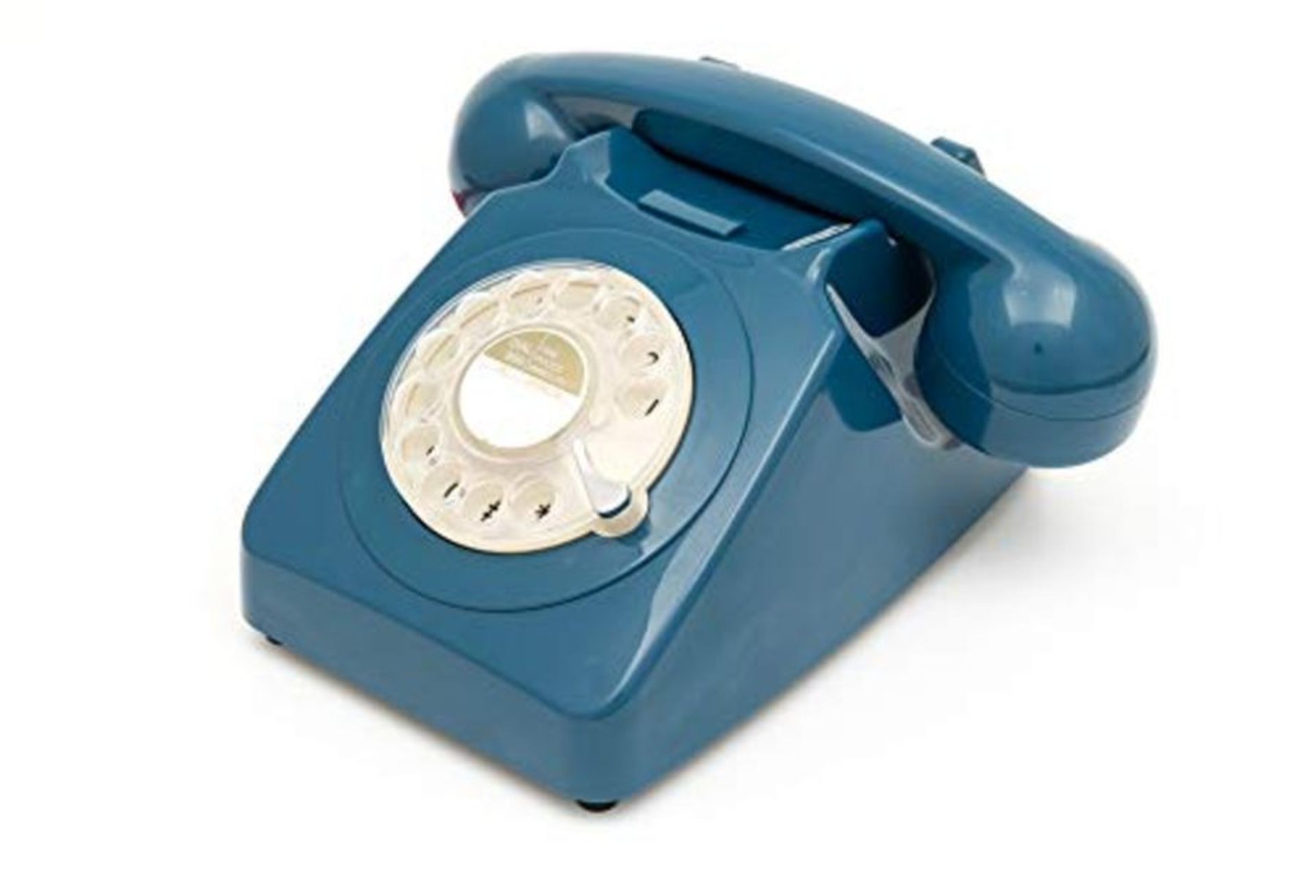 RRP £52.00 GPO 746 Rotary Retro Phone - 1970s-style Landline Telephone with Curly Cord and Authen