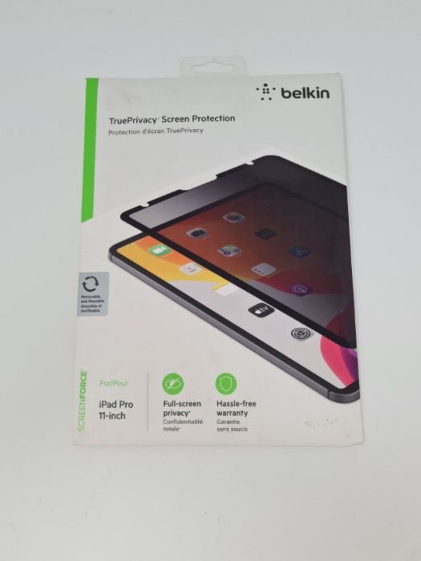 Belkin ScreenForce TruePrivacy Screen Protector for iPad Pro 11 (Removable + Reusable - Image 2 of 2