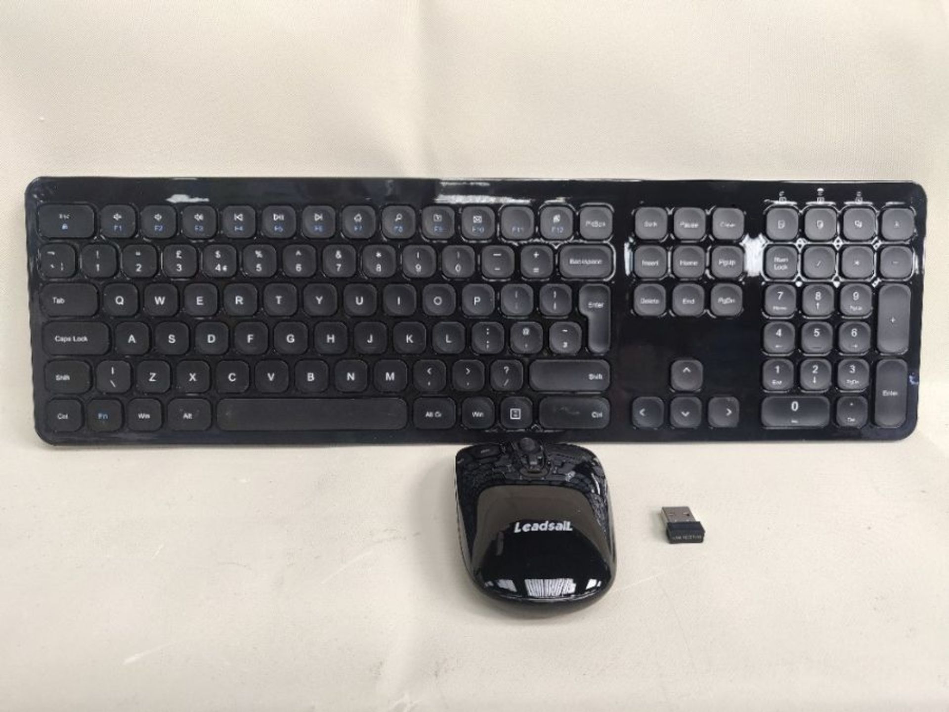 [CRACKED] Slim Wireless Keyboard and Mouse Set, 2.4G Compact Cordless QWERTY UK Layout - Image 2 of 2