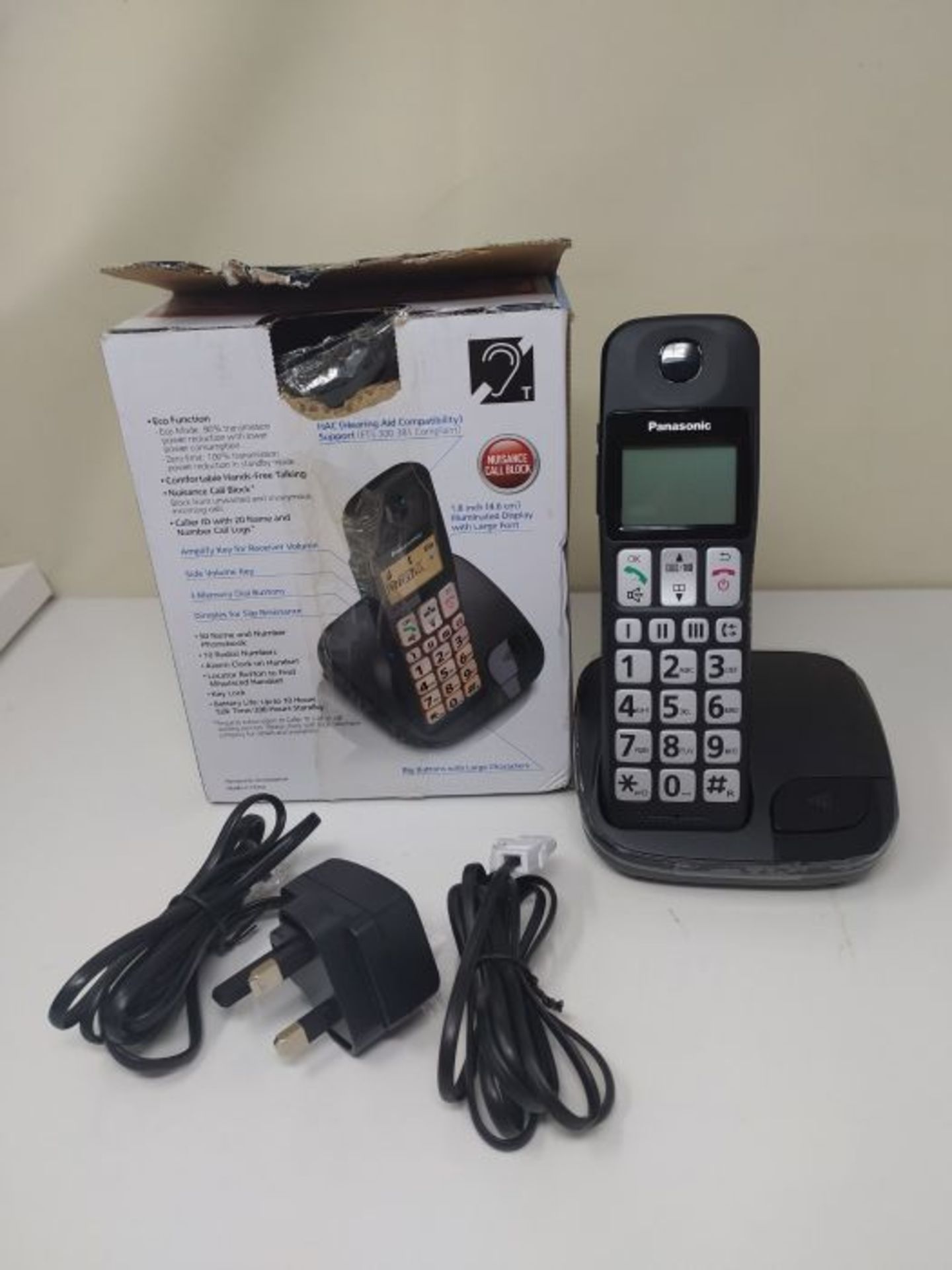 Panasonic KX-TGE110E Big Button Single DECT Cordless Telephone with Nuisance Call Bloc - Image 2 of 2