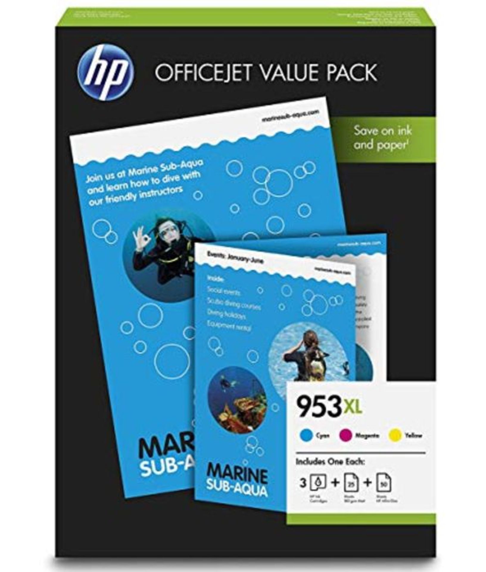 RRP £69.00 HP 1CC21AE 953XL Officejet Value Pack, Cyan, Magenta and Yellow, Multipack