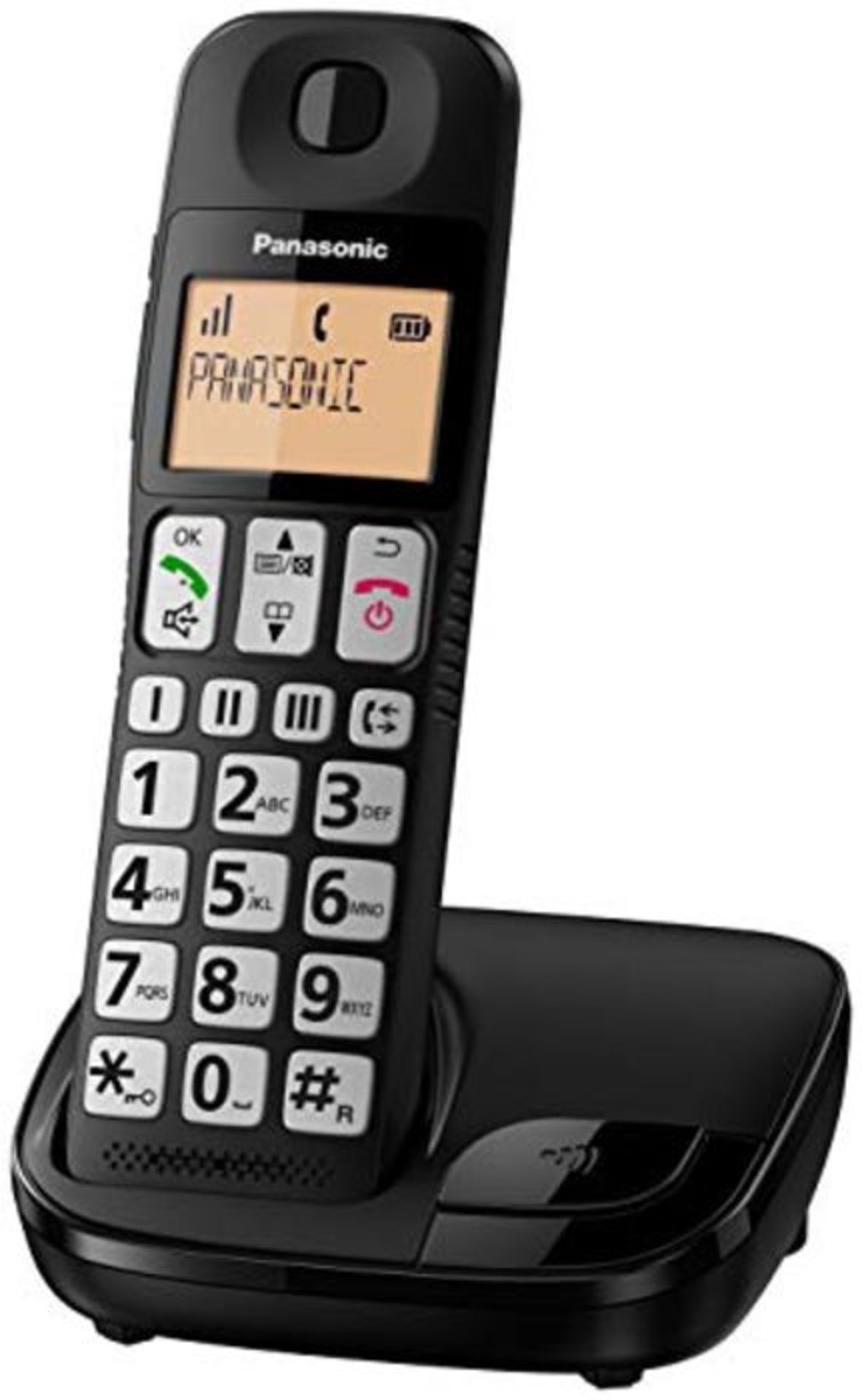 Panasonic KX-TGE110E Big Button Single DECT Cordless Telephone with Nuisance Call Bloc