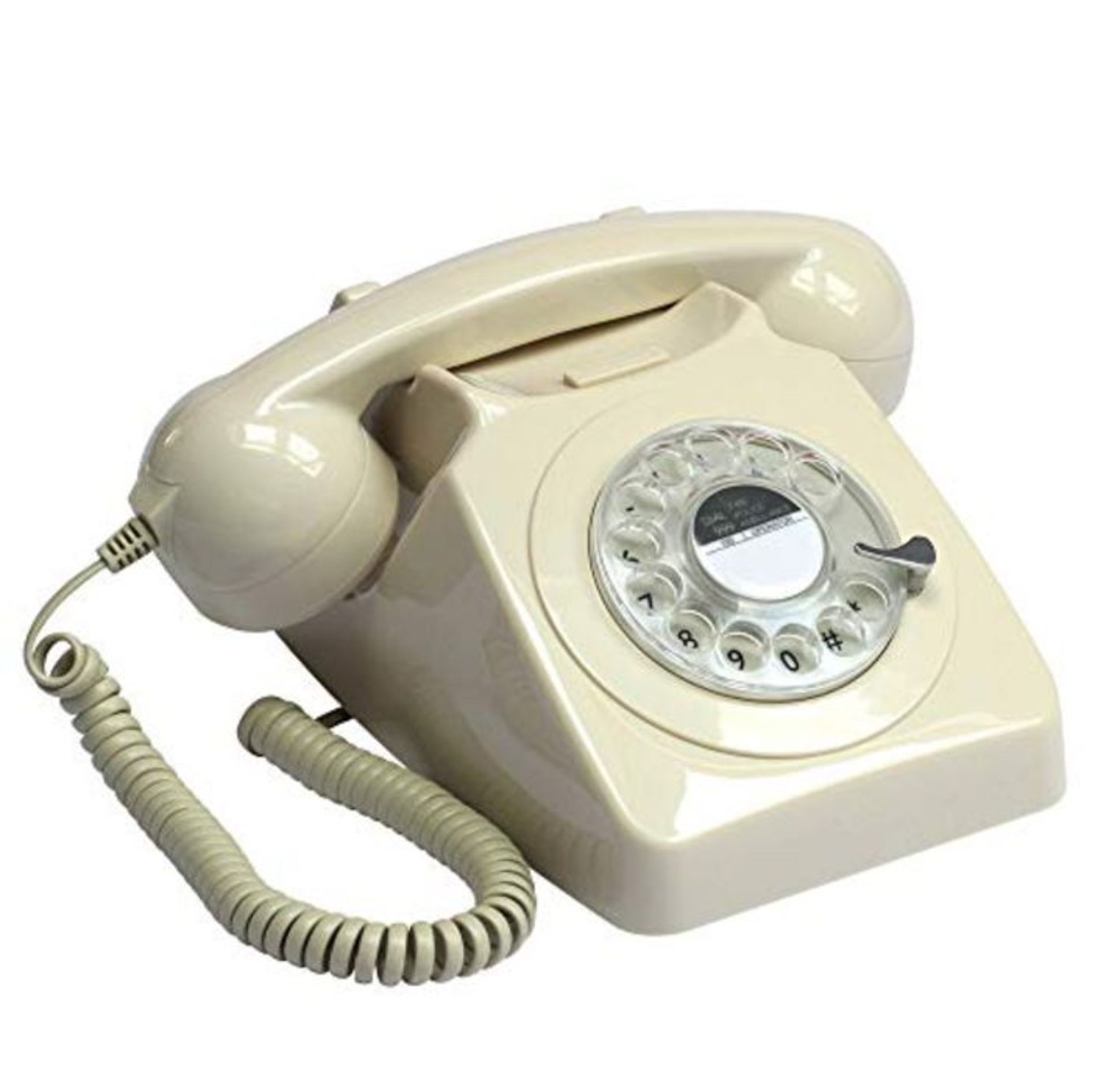 GPO 746 Rotary 1970s-Style Retro Landline Telephone, Classic Telephone with Ringer On/