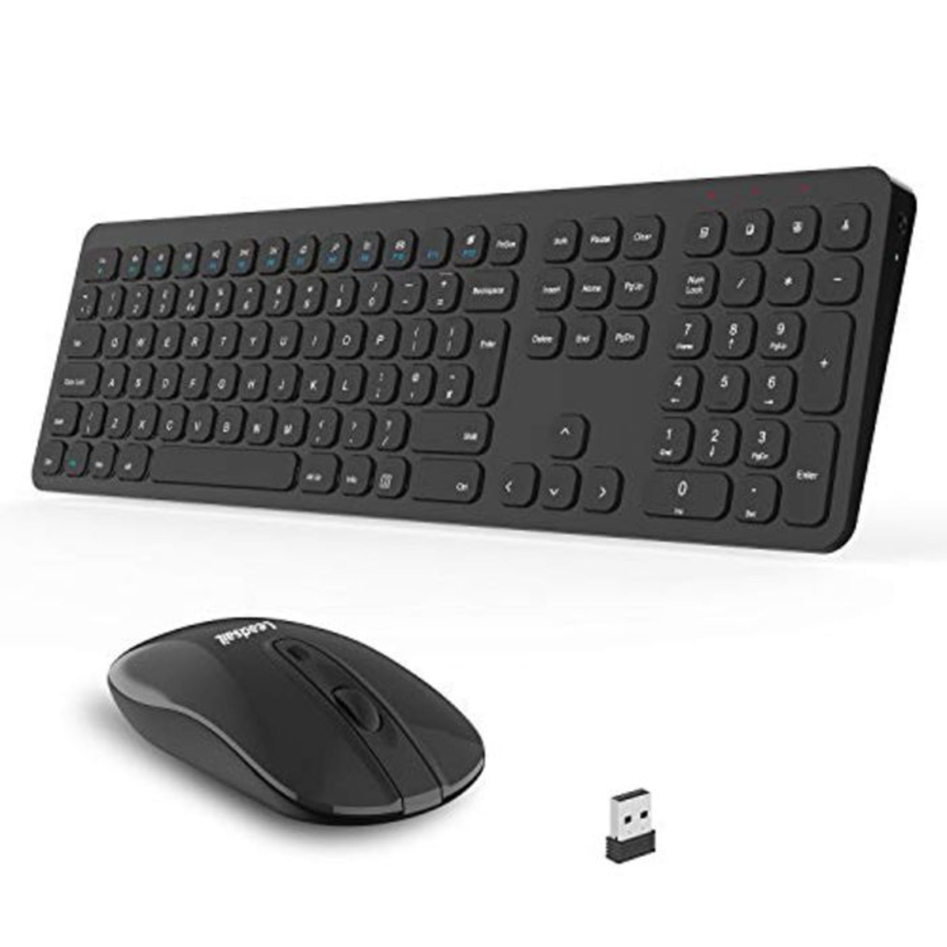 [CRACKED] Slim Wireless Keyboard and Mouse Set, 2.4G Compact Cordless QWERTY UK Layout