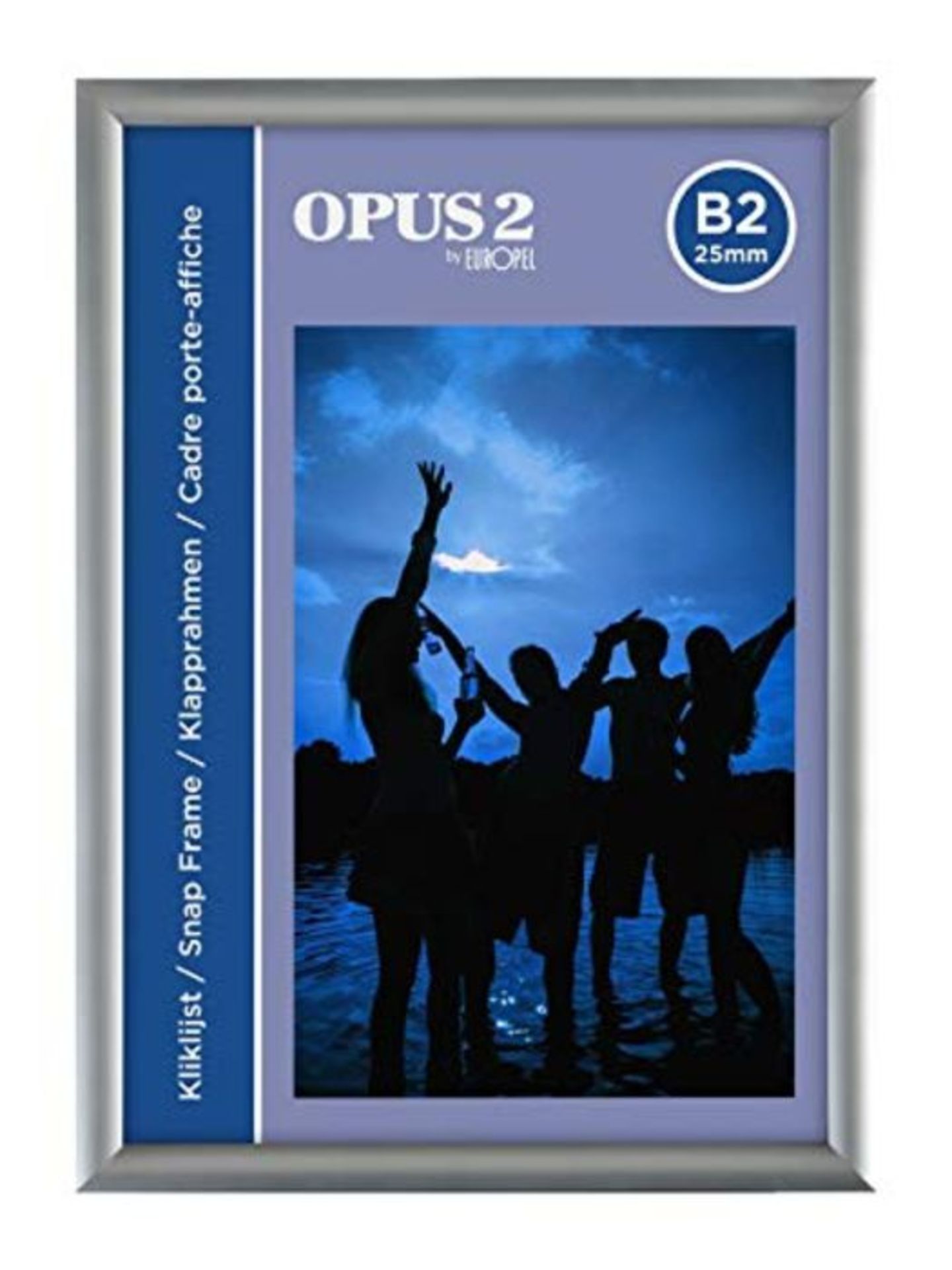 Opus 2 Snap Frame B2 (50 x 70 cm), 25 mm Aluminium Anodised Construction and Anti-Glar