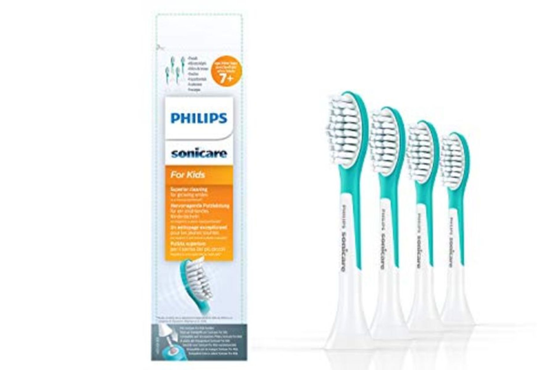 Philips HX6044/33 Sonicare Toothbrush heads for Kids, Blue, ORIGINALLY Pack of 4