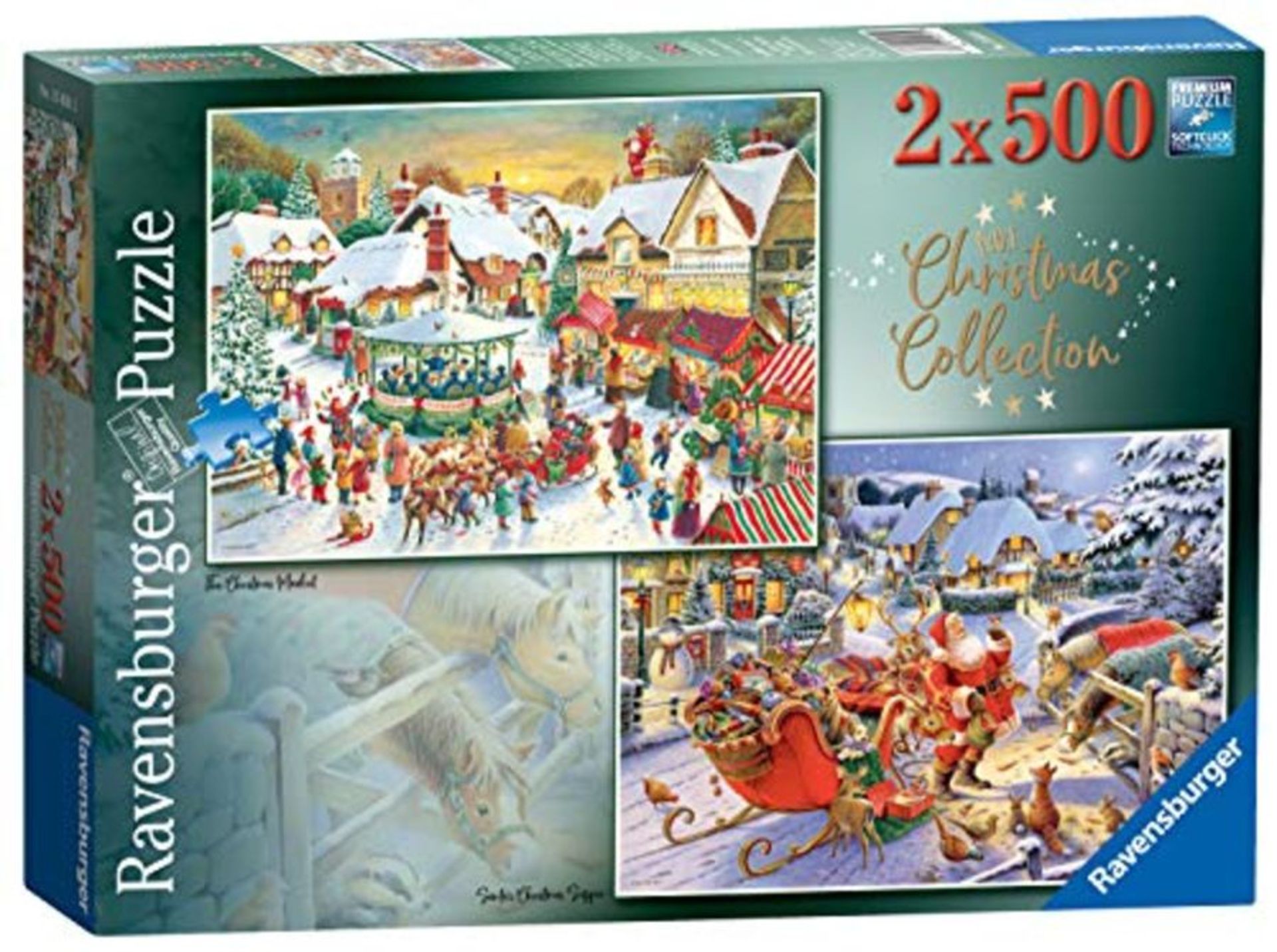Ravensburger 15031 Collection No.1 Market & Santa's Christmas Supper 2X 500 Piece Jigs