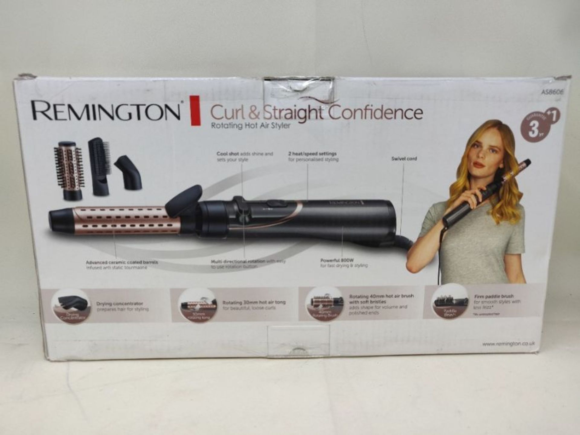RRP £52.00 Remington Curl and Straight Confidence Rotating Hot Air Styler - Versatile Curling Iro - Image 2 of 3