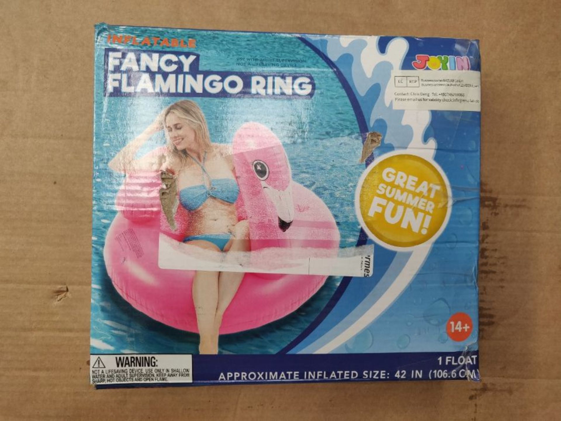 JOYIN Inflatable Flamingo Tube, Pool Float, Beach Floaties, Swim Party Toys, Summer Po - Image 2 of 3