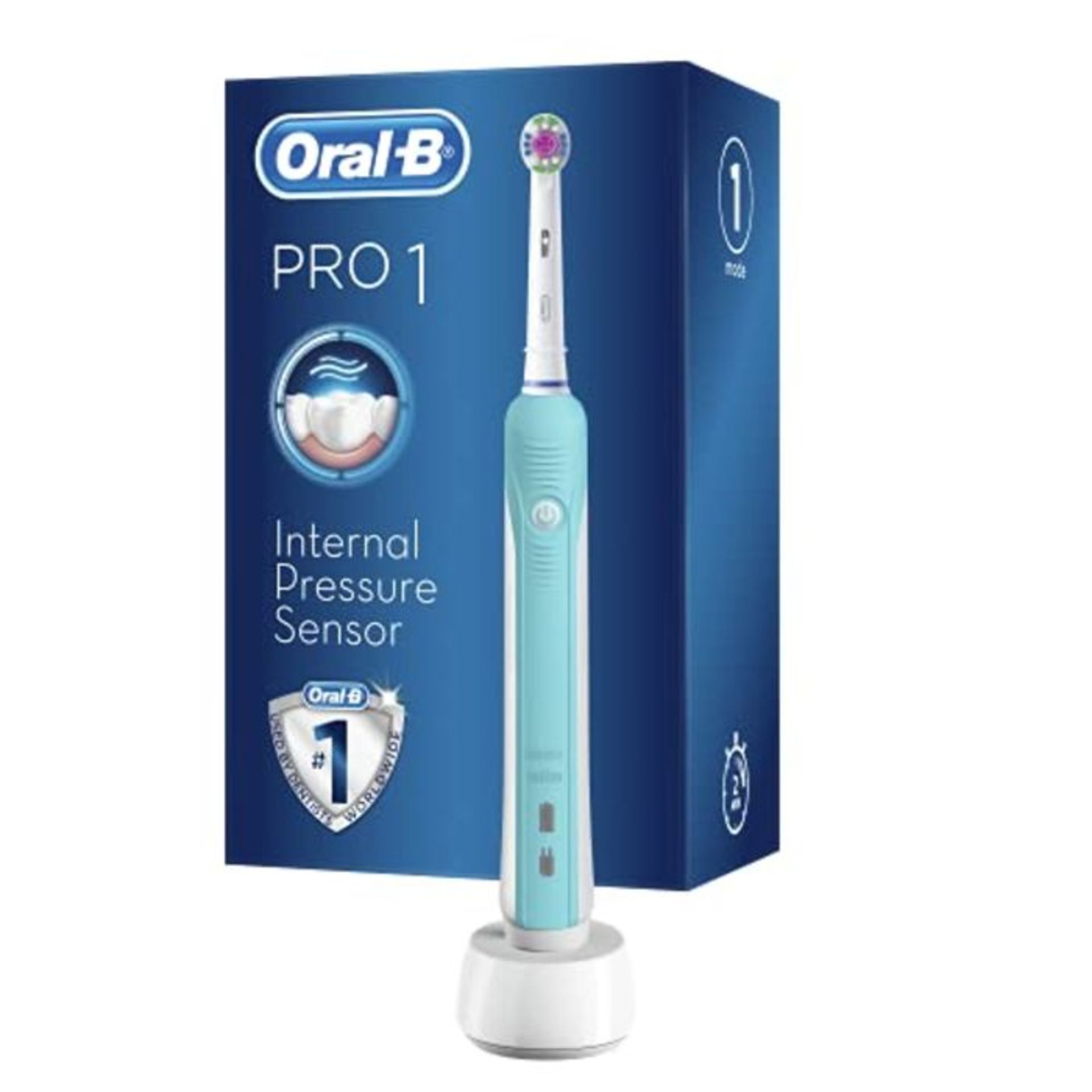Oral-B Pro 600 3D White Electric Rechargeable Toothbrush Powered by Braun, 1 Handle, 1