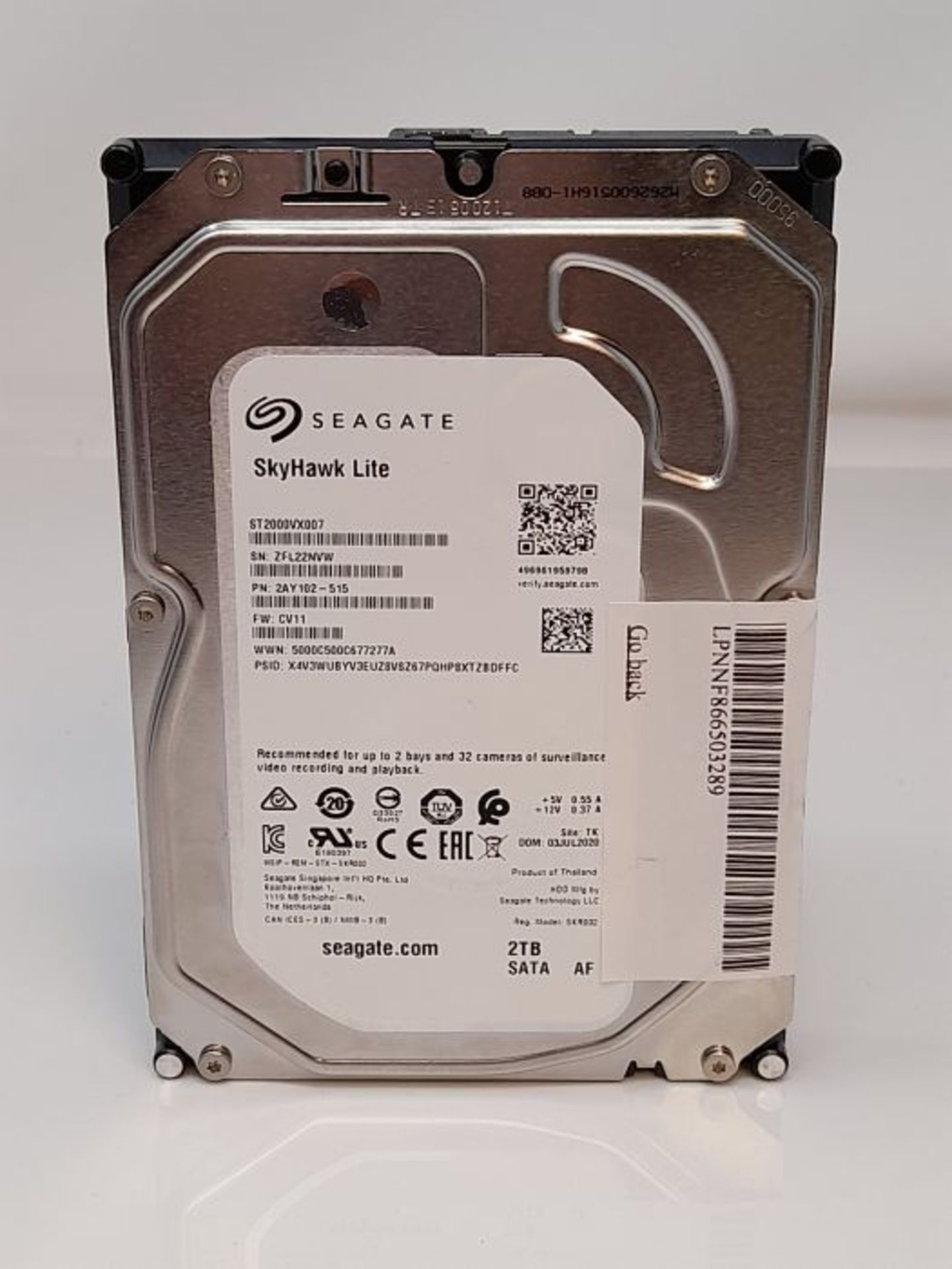 RRP £60.00 Seagate SkyHawk, 2 TB, Surveillance Internal Hard Drive HDD  3.5 Inch SATA 6 Gb/s 6 - Image 2 of 3