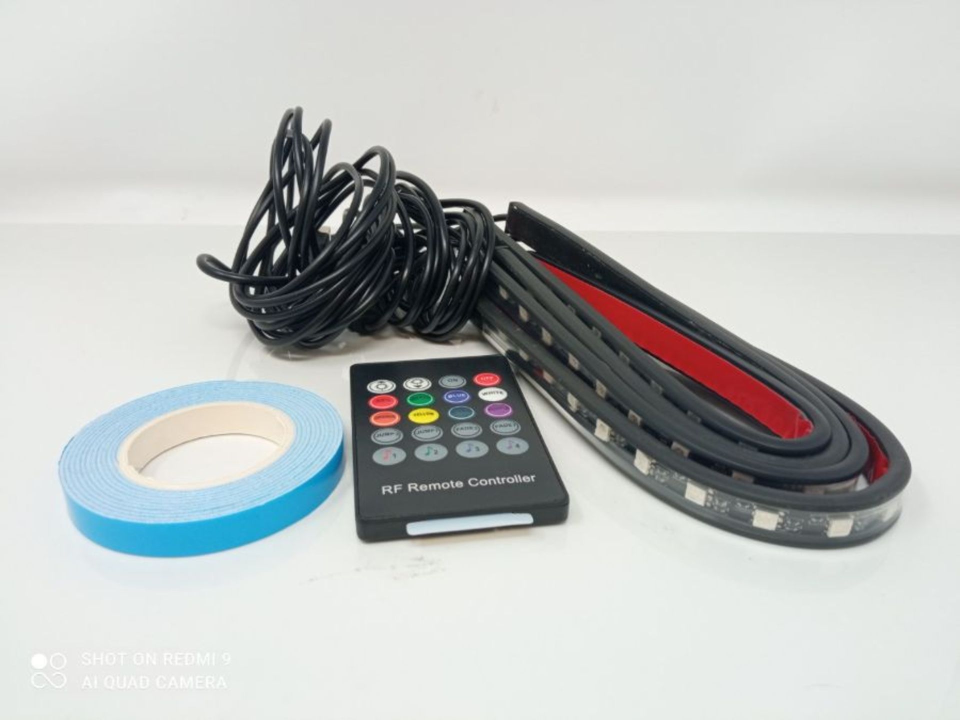 Tavaler Car Led Interior Lights 4pcs 72 LED Car Lights Strip USB Wireless APP Remote C - Image 2 of 2