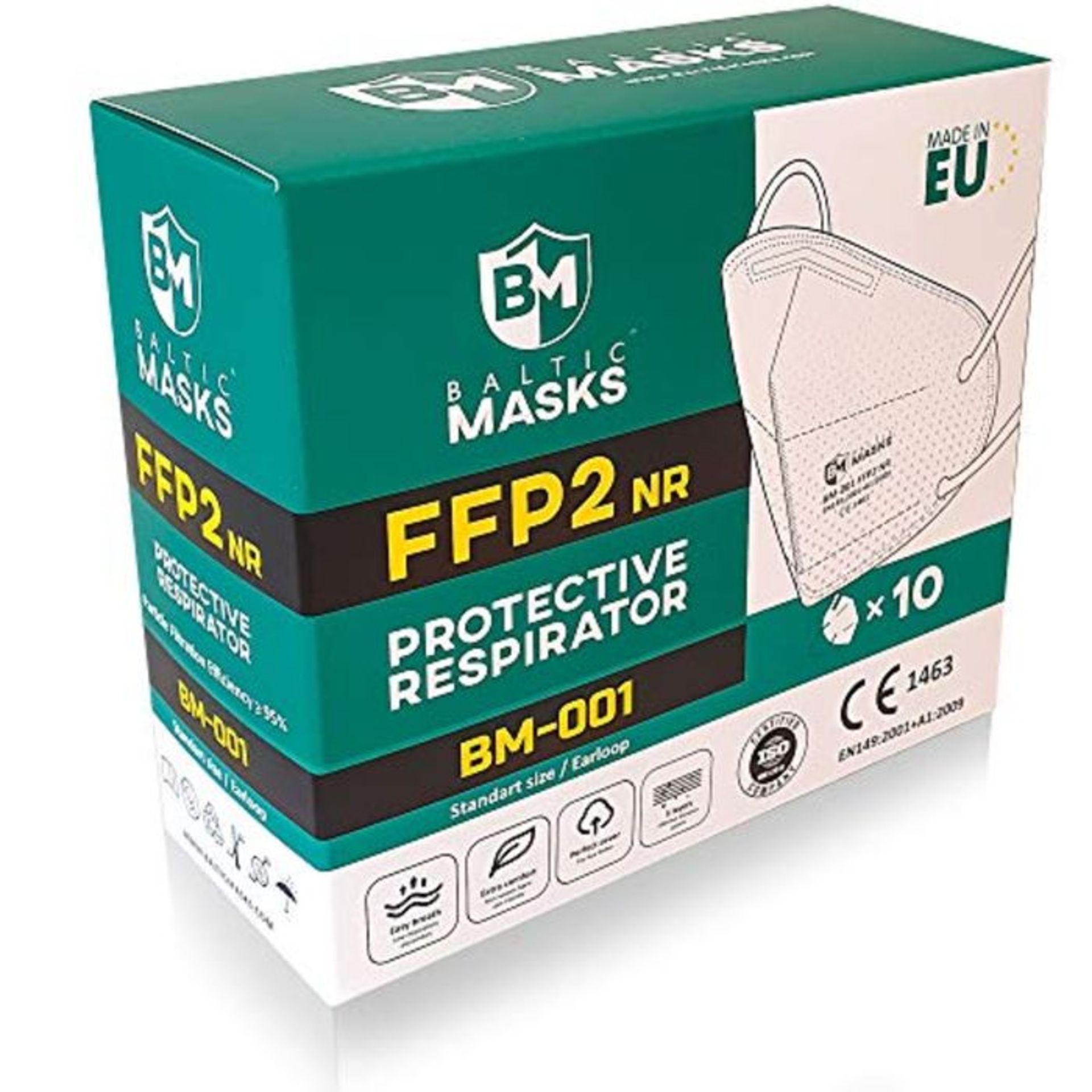 [INCOMPLETE] Baltic Masks FFP2 Disposable Respirator Protective Face Mask 5 Layer Filt