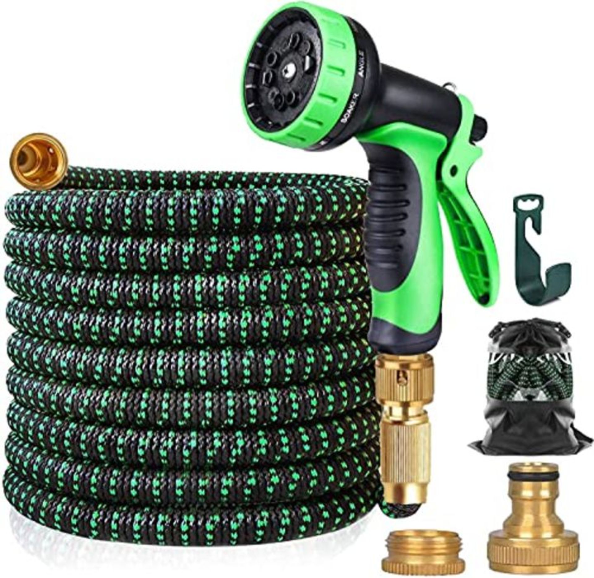 100ft Expandable Garden Hose with 10 Function Spray Nozzle, Lightweight Hose Pipe with