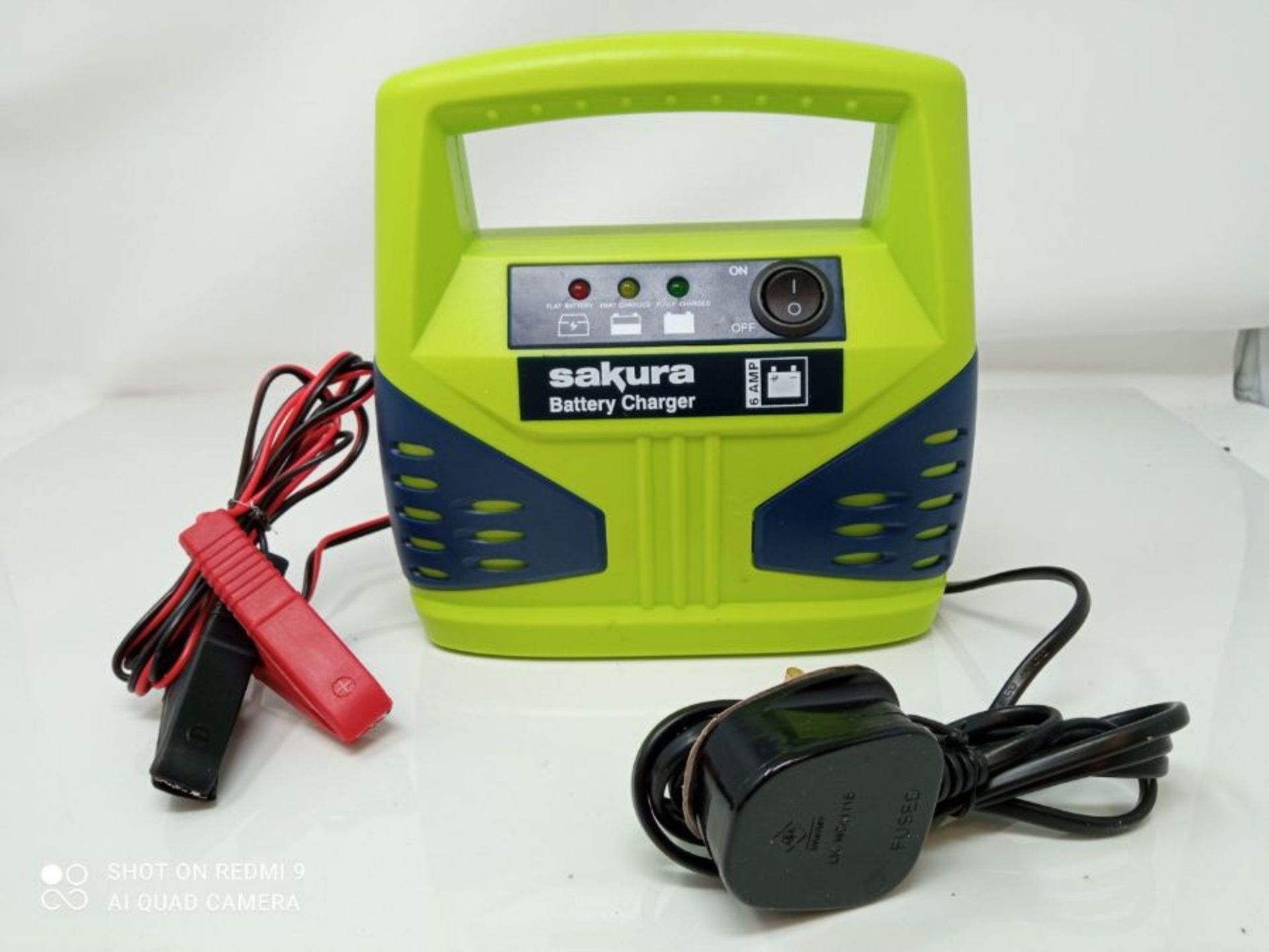 Sakura 8 Amp 12 V Car Battery Charger SS3631  For Vehicles Up To 2.5L / 2500CC - Le - Image 2 of 3