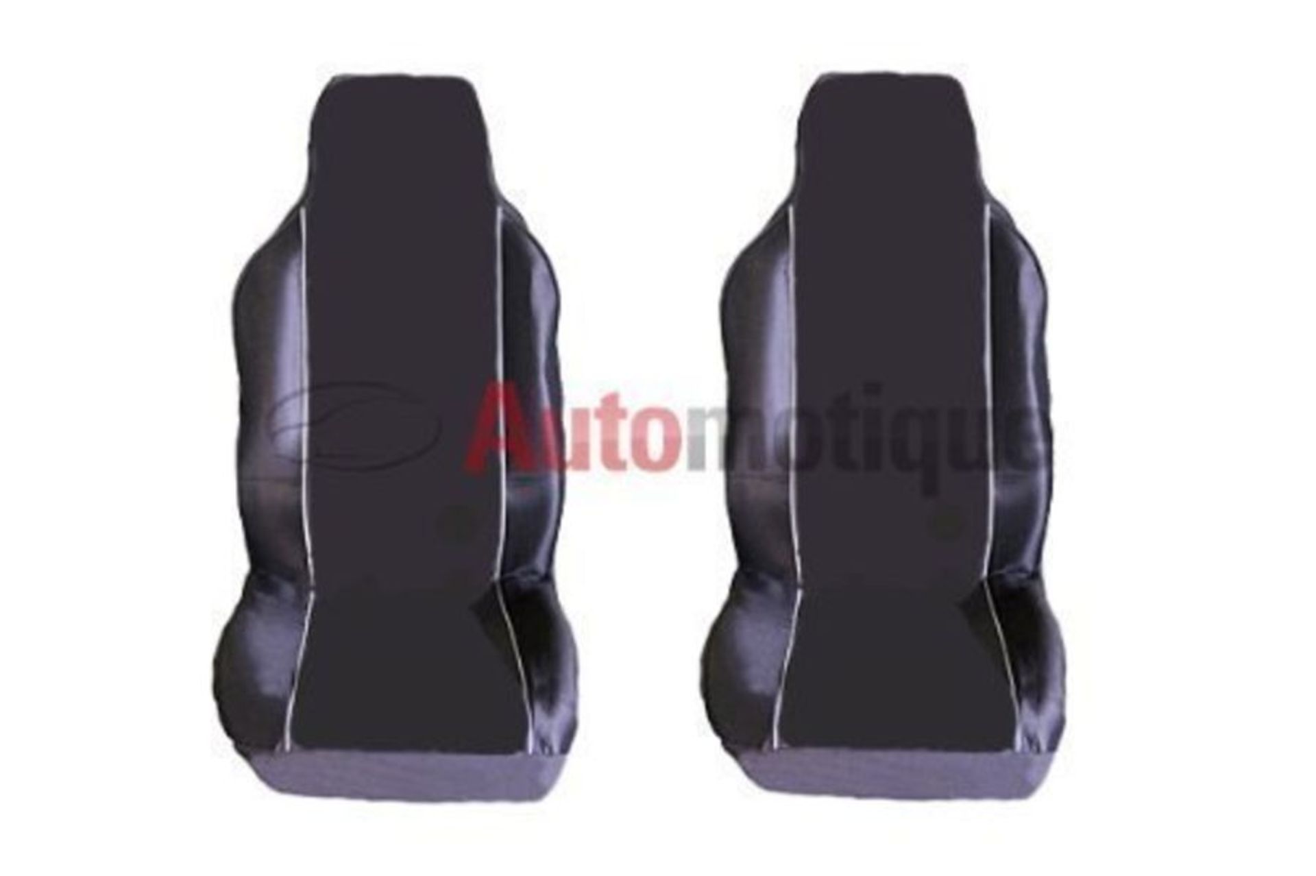SCANIA R SERIES PREMIUM BLACK SEAT COVERS WHITE PIPING 1-1