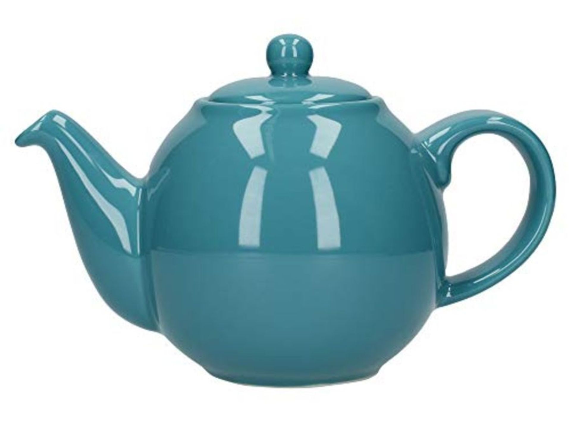 London Pottery Globe Small Teapot with Strainer, Ceramic, Aqua, 2 Cup Capacity (500 ml