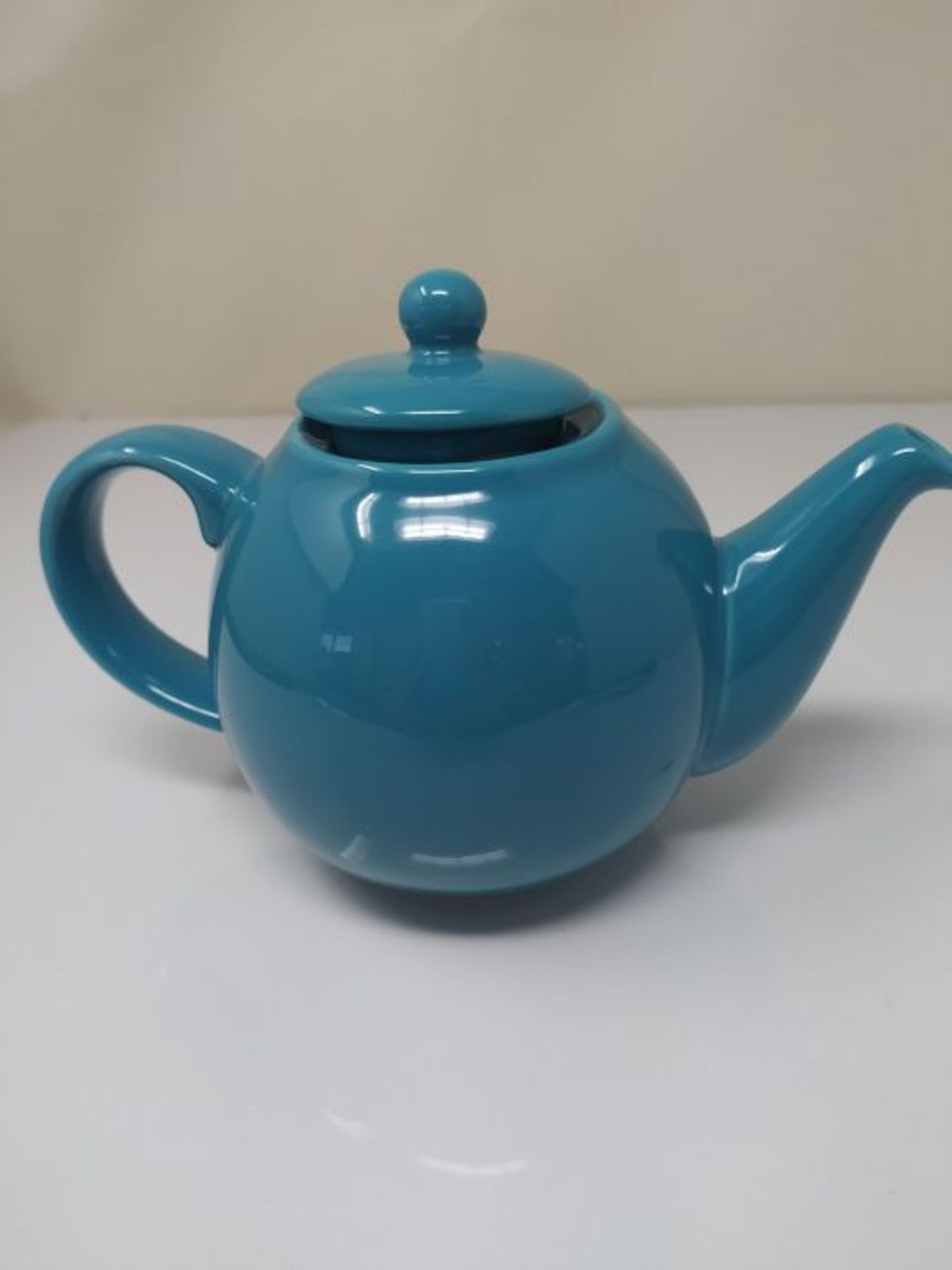 London Pottery Globe Small Teapot with Strainer, Ceramic, Aqua, 2 Cup Capacity (500 ml - Image 2 of 2