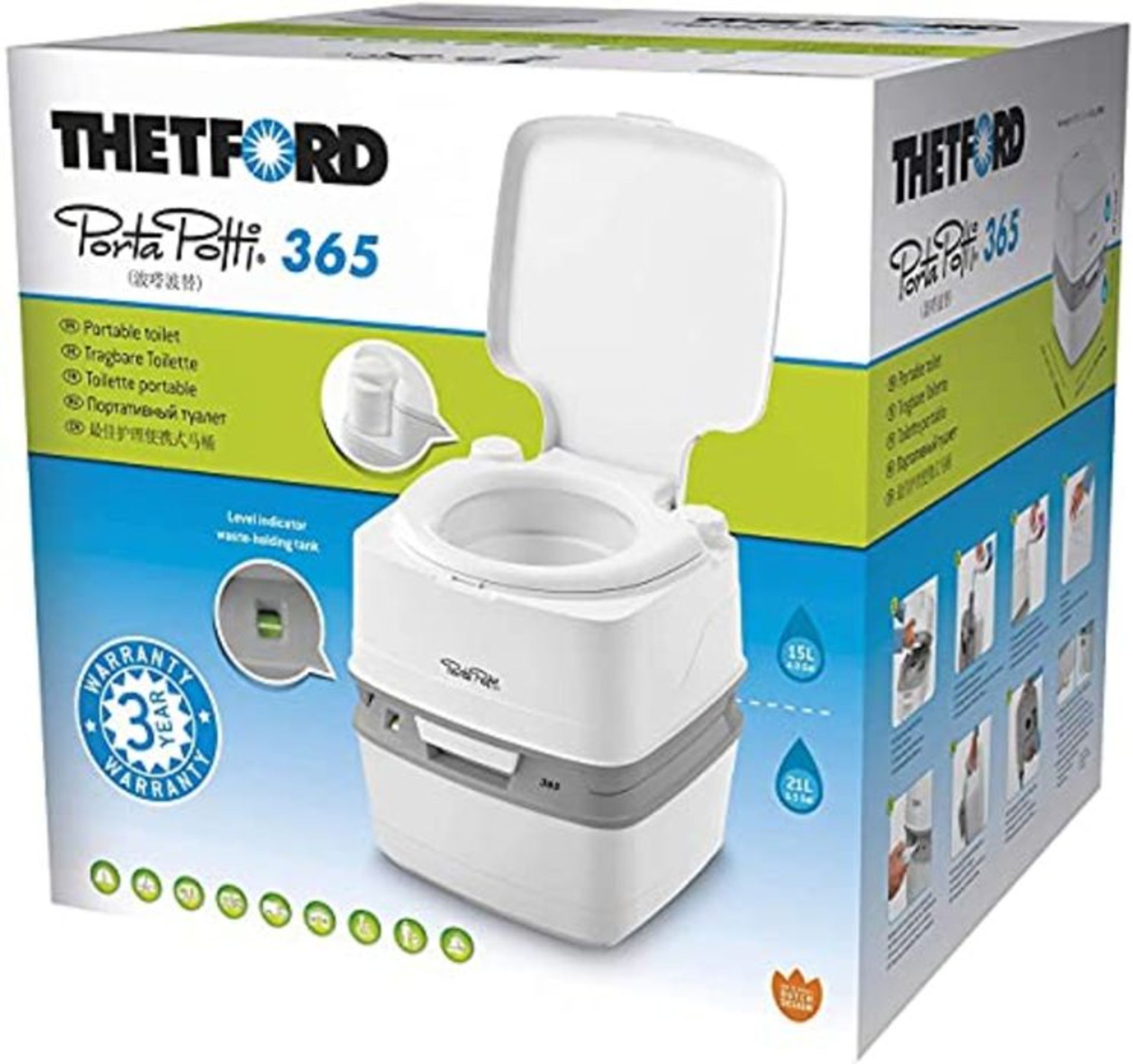 RRP £86.00 Thetford WC chimique Porta Potti 365-21L