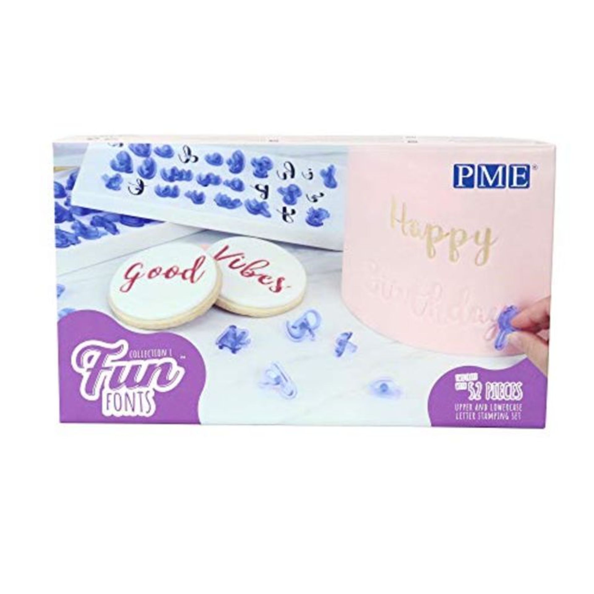 PME FF52 Fun Fonts-Alphabet Stamp Set of 52, Upper and Lower Case, Collection 1