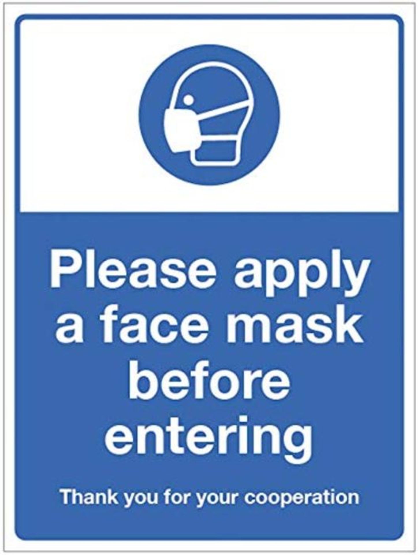 Caledonia Signs 18477H Please apply face mask before entering